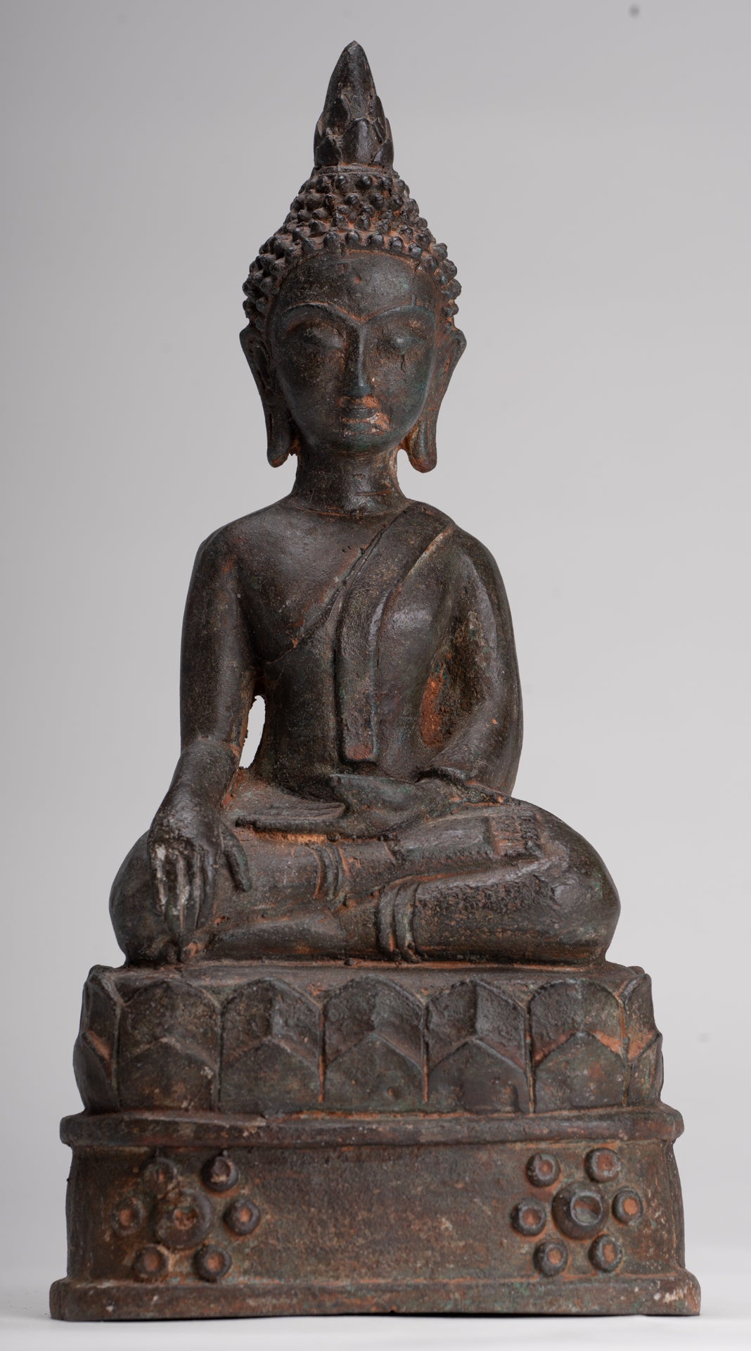 Buddha Statue - Antique Laos Style Enlightenment Buddha Statue - 27cm/11"