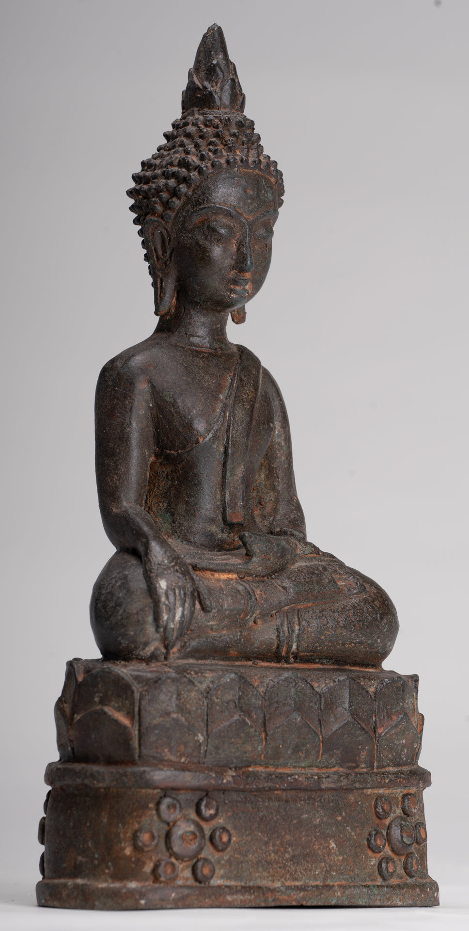 Buddha Statue - Antique Laos Style Enlightenment Buddha Statue - 27cm/11"