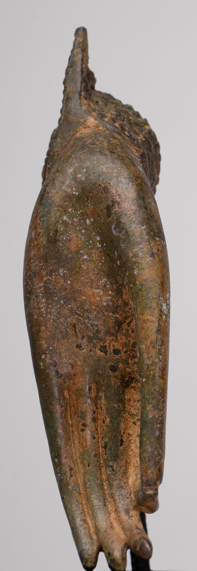 Mounted Antique Thai Style Southeast Asia Bronze Thai Teaching Hand - 19cm/8"