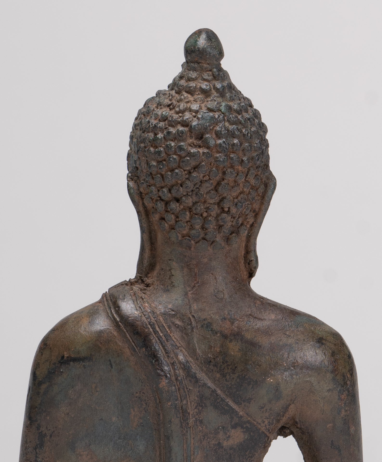 Buddha Statue - Antique Thai Style Bronze Chiang Saen Enlightenment Buddha Statue - 15cm/6"