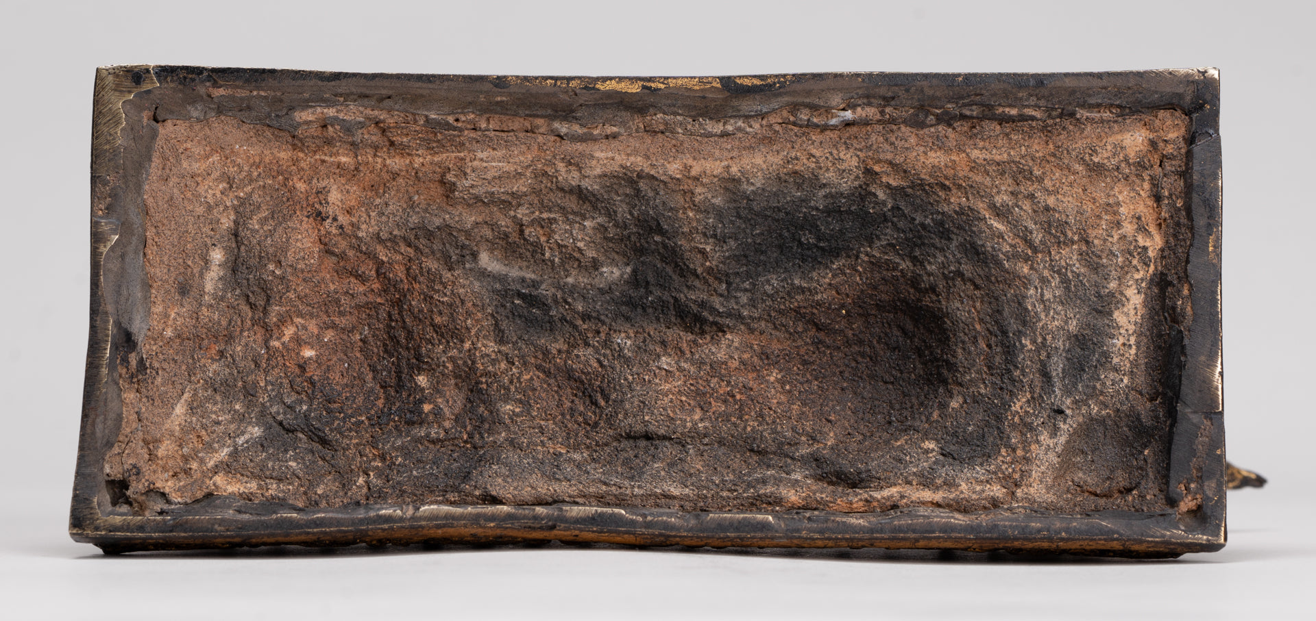 Antique Thai Style Bronze Rattanakosin Reclining Nirvana Buddha Statue - 18.5cm/7"