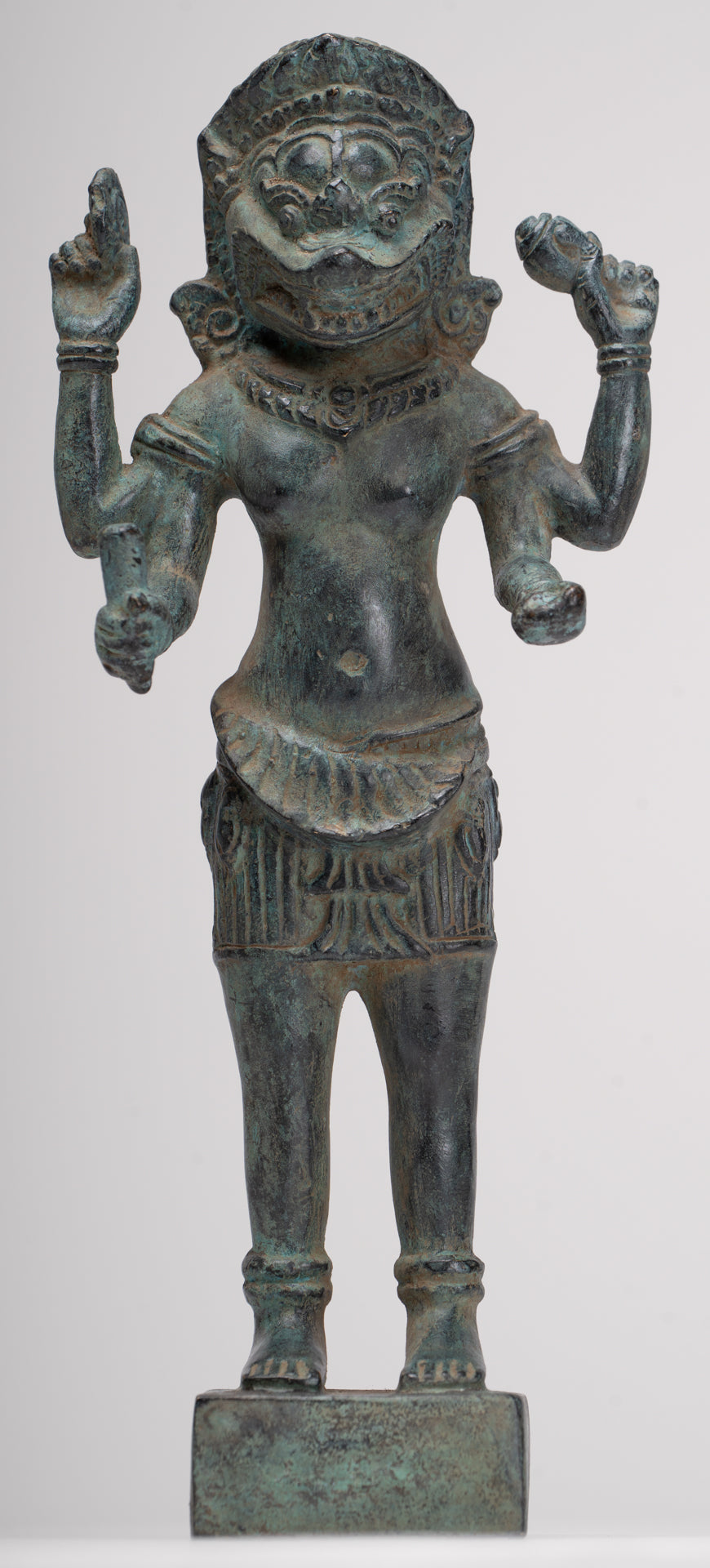 Antique Khmer Style Bronze - Vishnu Avatar - Narasimha or Narasingh - 25cm/10"