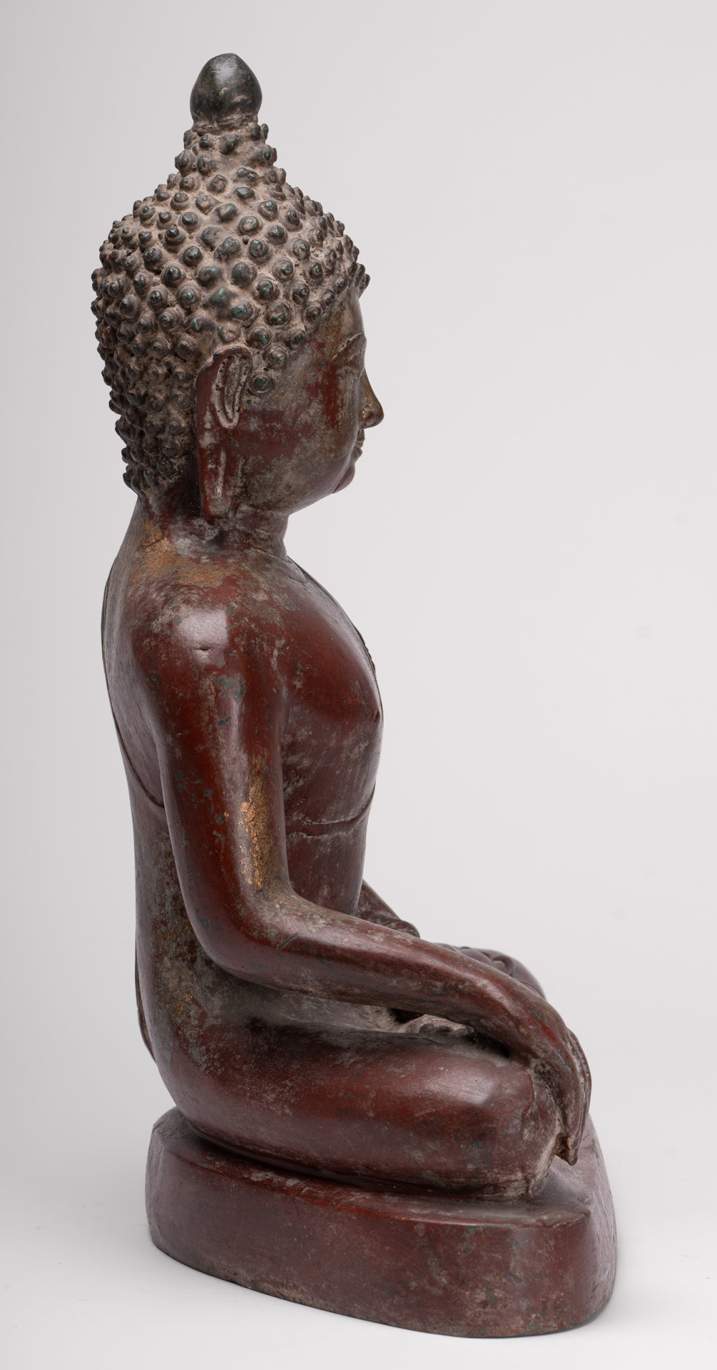 Buddha Statue - Antique Thai Style Bronze Chiang Saen Enlightenment Buddha Statue - 41cm/16"