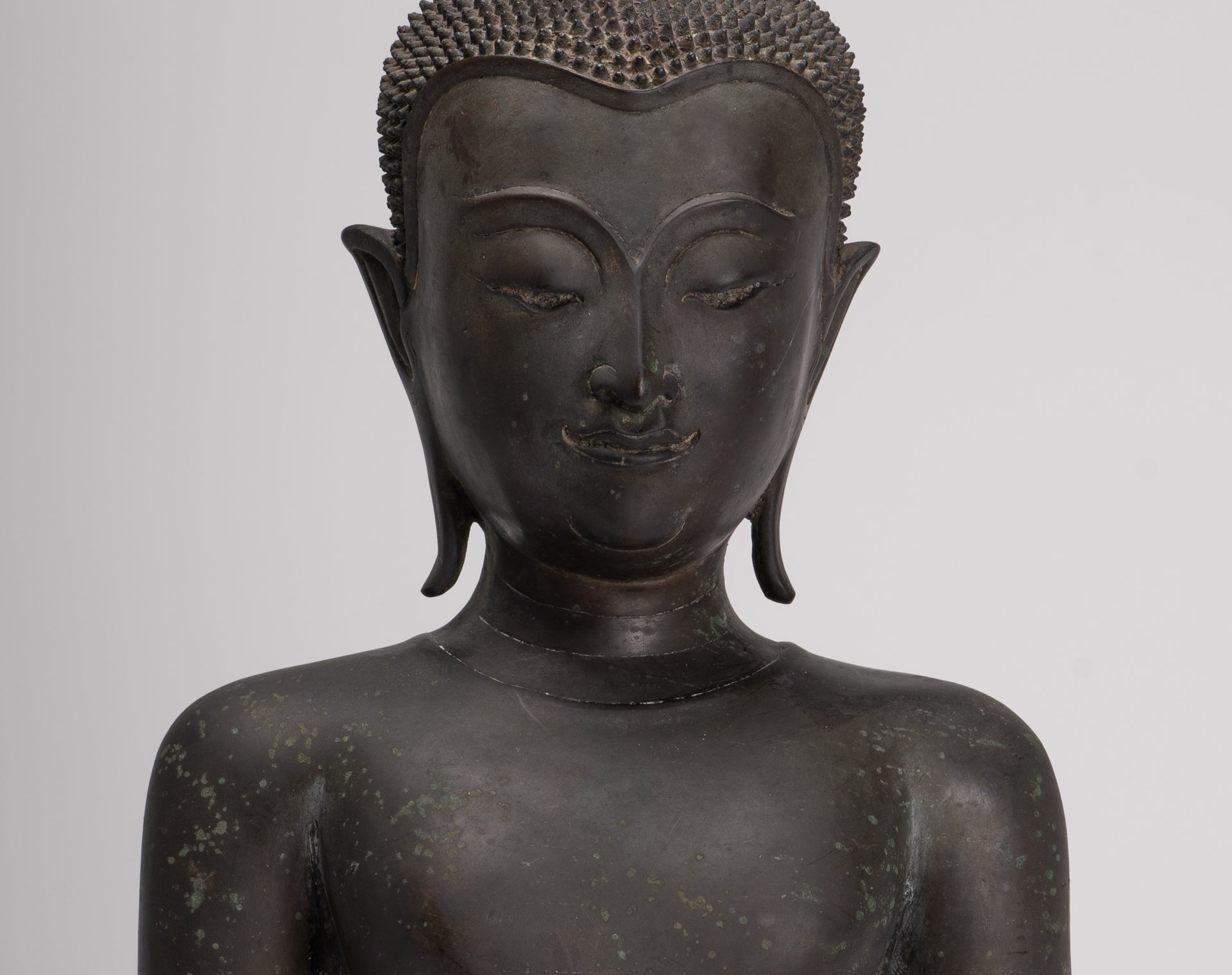 Buddha Statue - Antique U Thong Style Bronze Enlightenment Buddha Torso - 65cm/26"