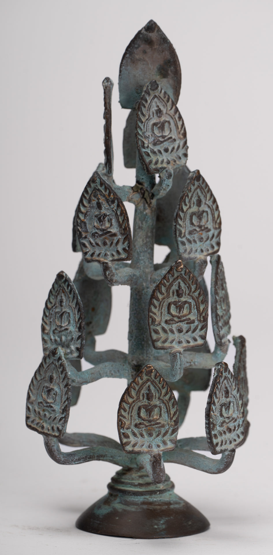 Buddha Sculpture - Antique Thai Style Bronze Seated Meditation Buddha Statues - 18cm/7" 