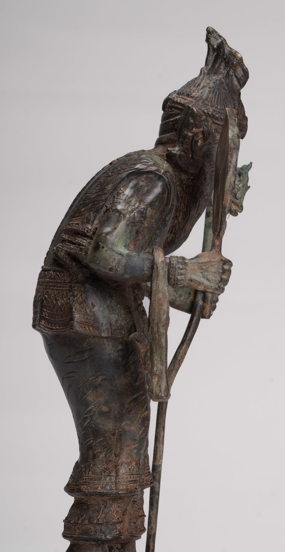 Rishi Statue - Antique Thai Style Seated Bronze Rishi or Wise Man - 36cm/14"