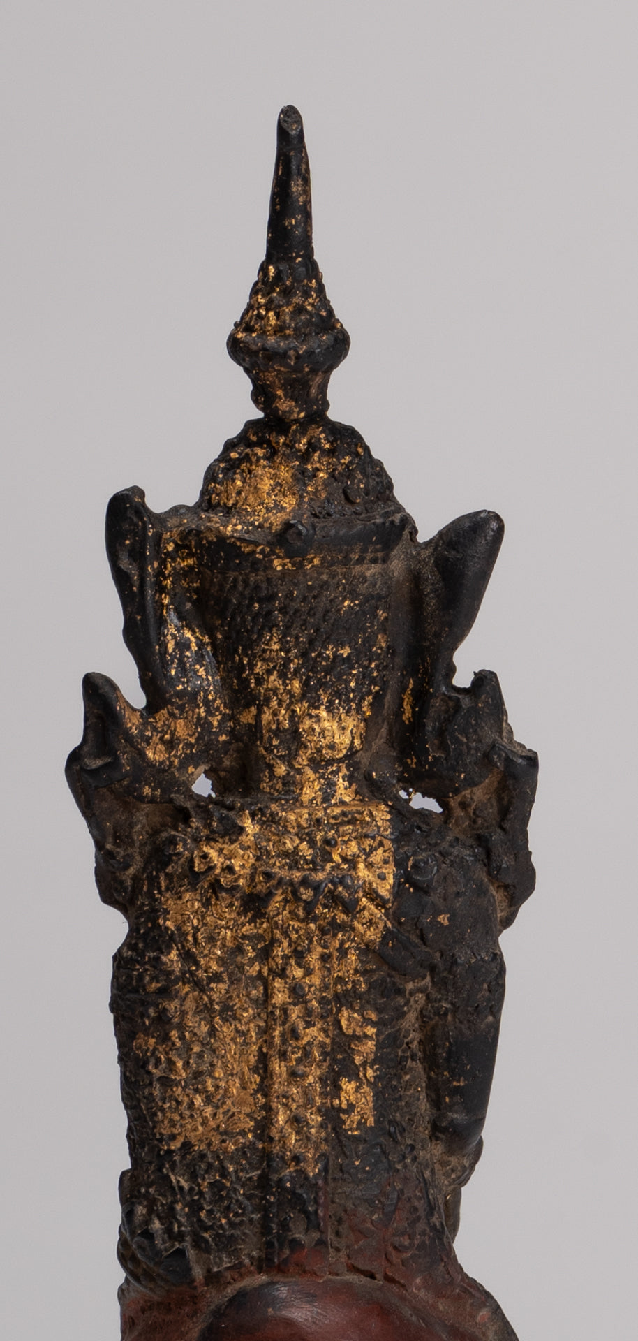 Buddha Statue - Seated Antique Thai Style Bronze Wednesday Evening Buddha - 16cm/6"