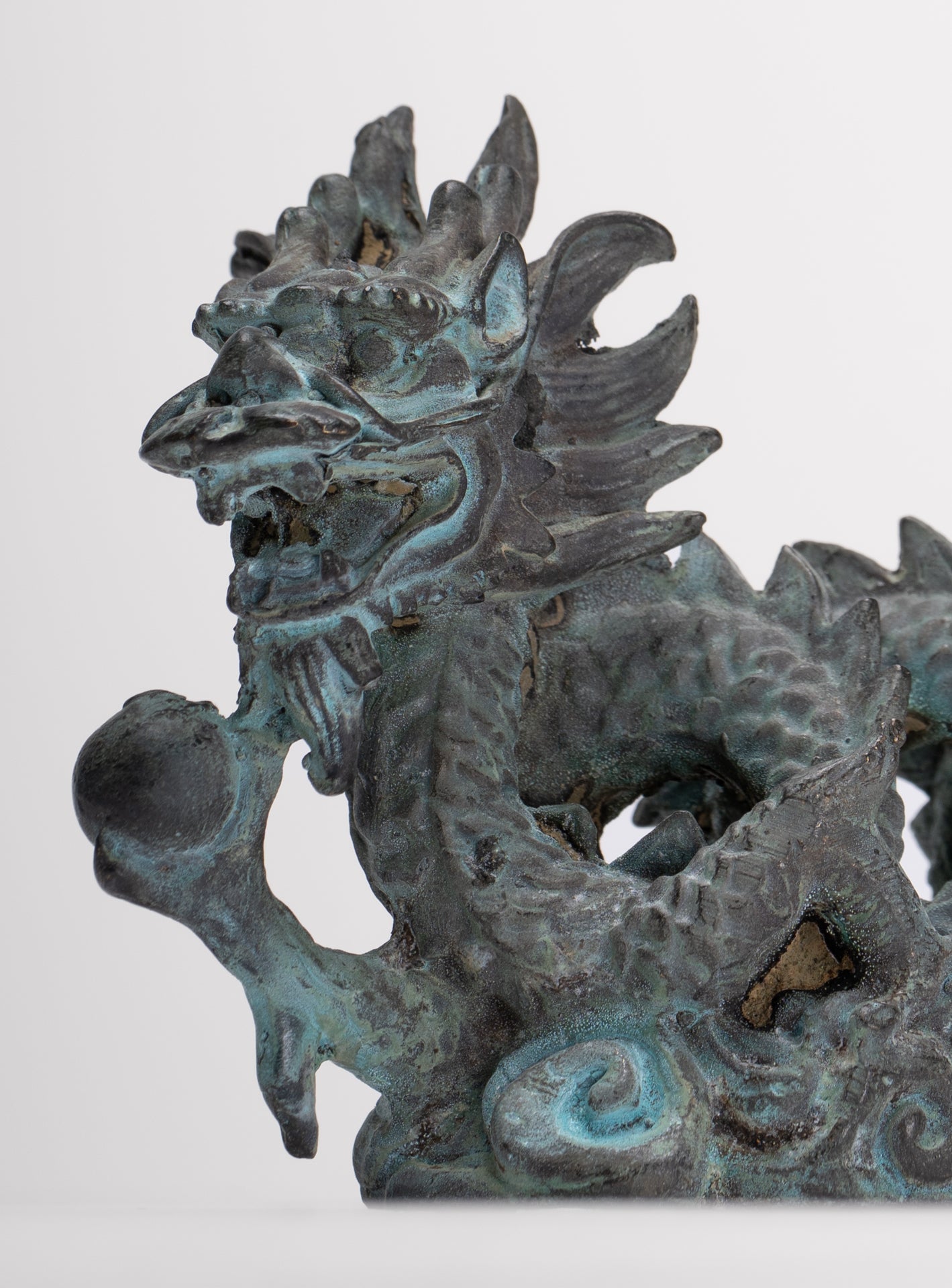 Antique Chinese Style Bronze Dragon Statue - 12.5cm/5"