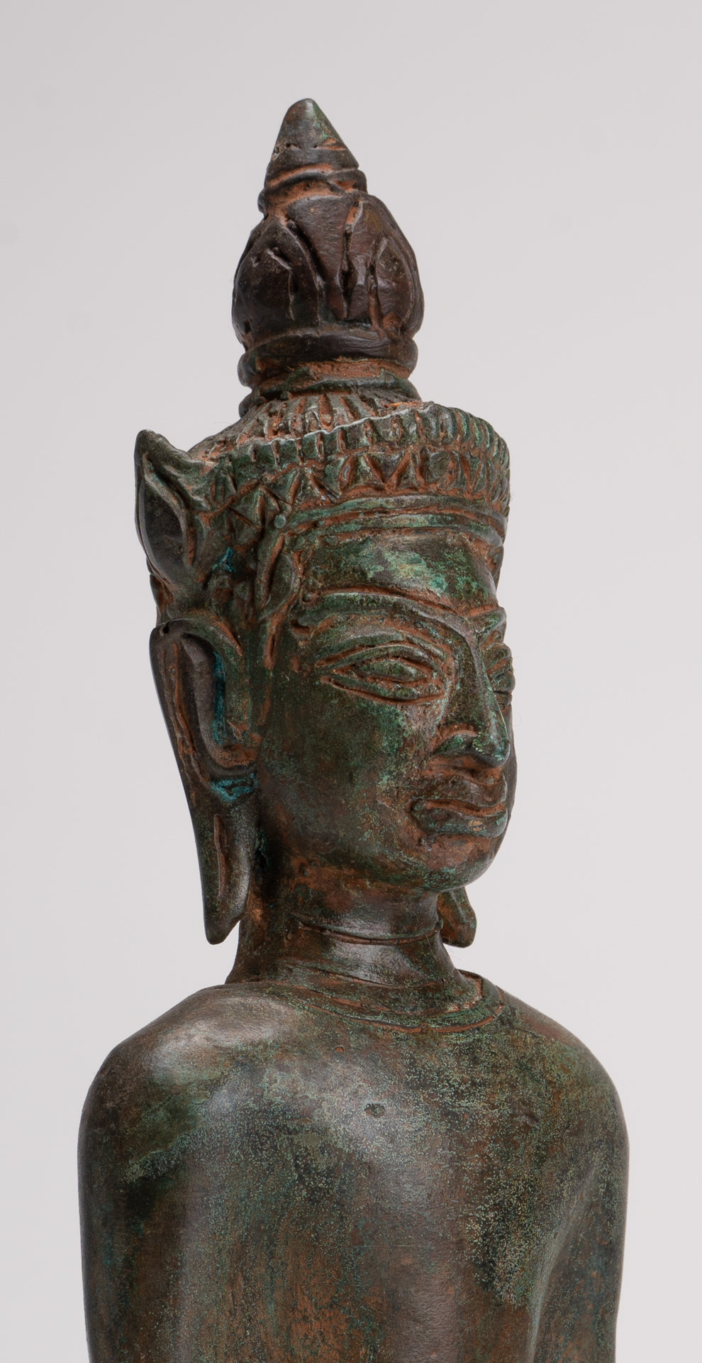 Buddha Statue - Seated Antique Laos Style Meditation Buddha Statue - 26cm/10"