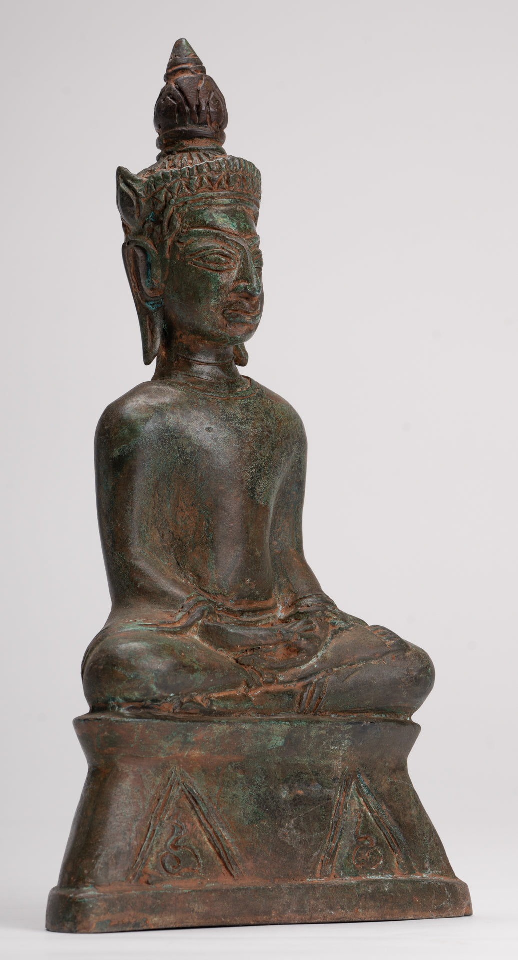 Buddha Statue - Seated Antique Laos Style Meditation Buddha Statue - 26cm/10"