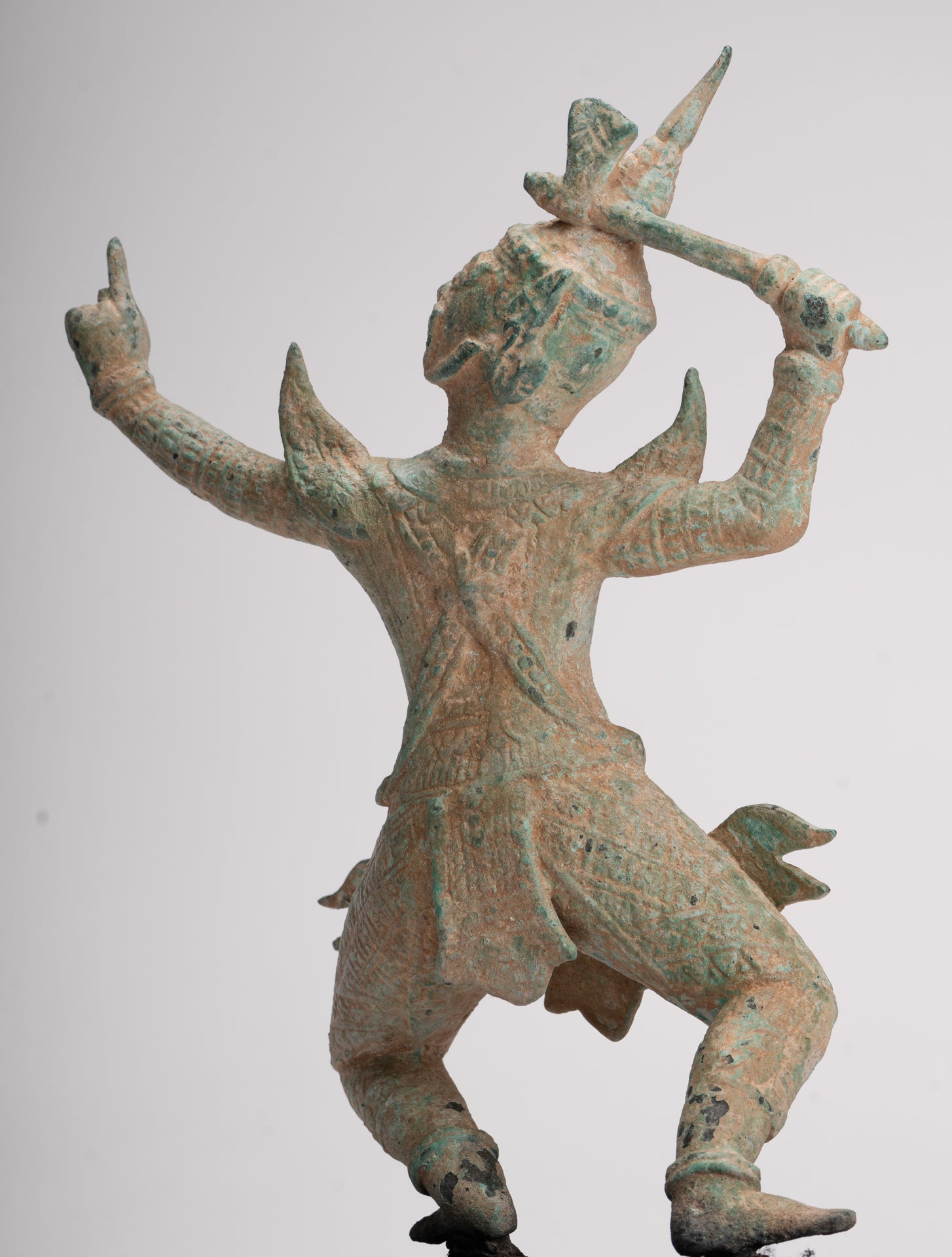 Antique Khmer Style Standing Bayon Hindu God Hanuman Statue - 31cm/12" Tall