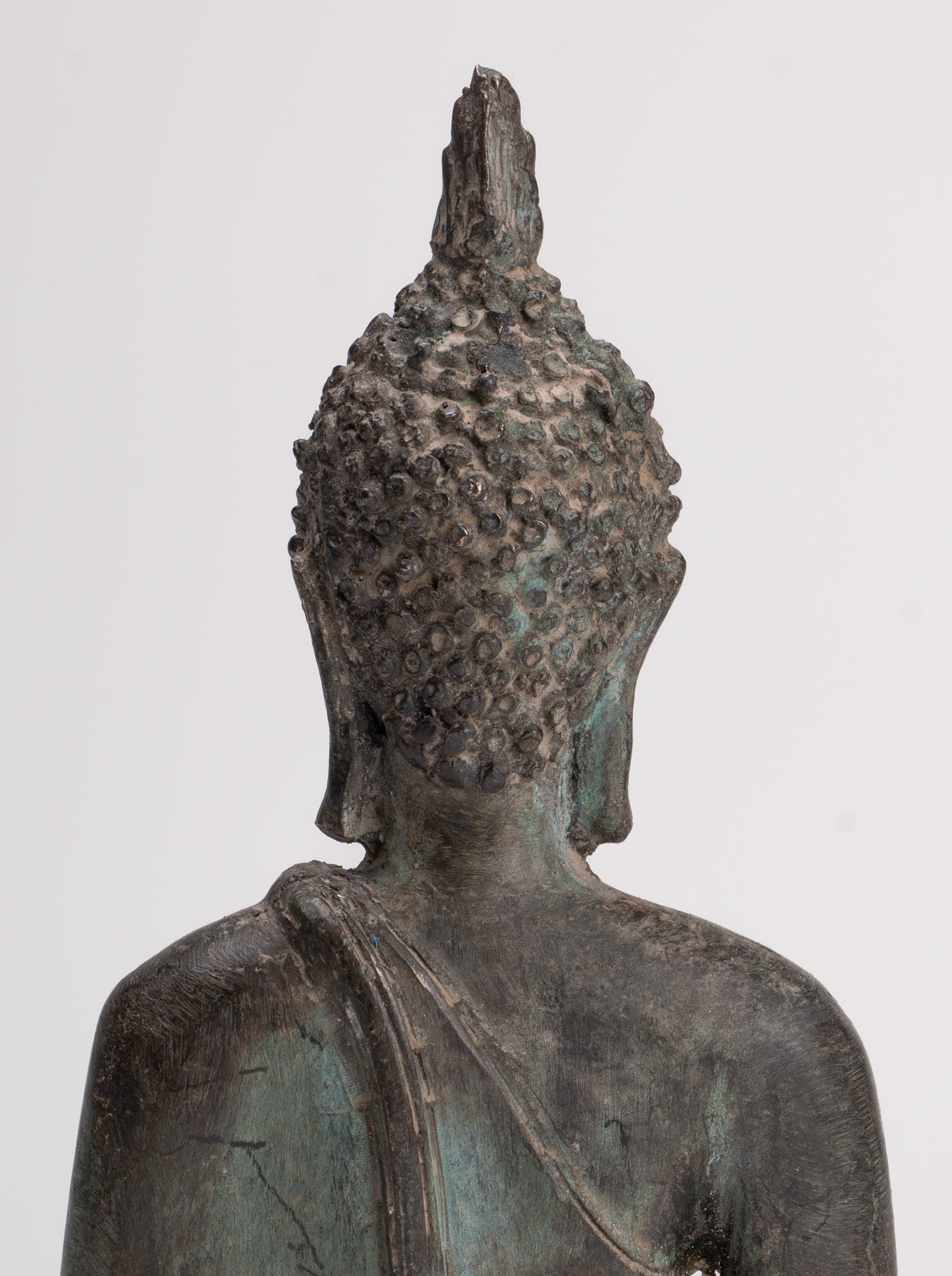 Buddha Statue - Antique Sukhothai Style Thai Enlightenment Buddha Statue - 17cm/7"