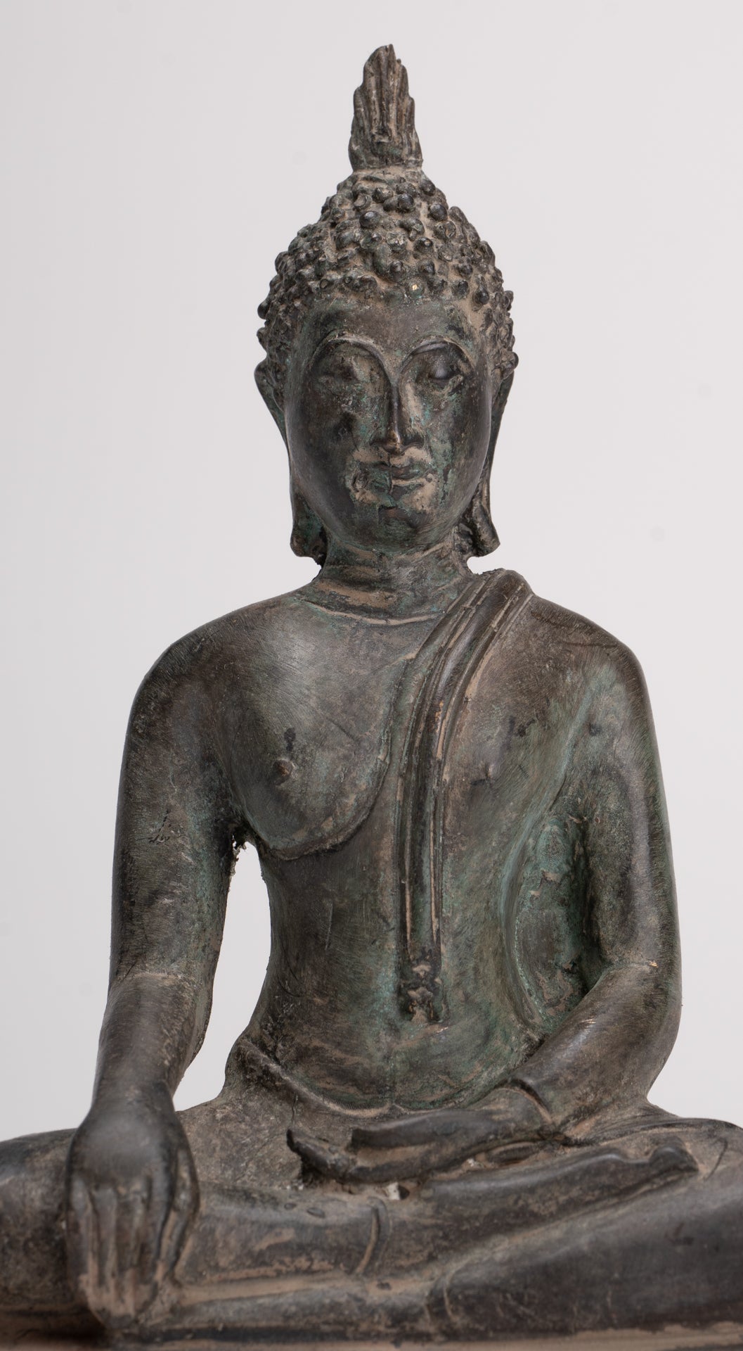 Buddha Statue - Antique Sukhothai Style Thai Enlightenment Buddha Statue - 17cm/7"