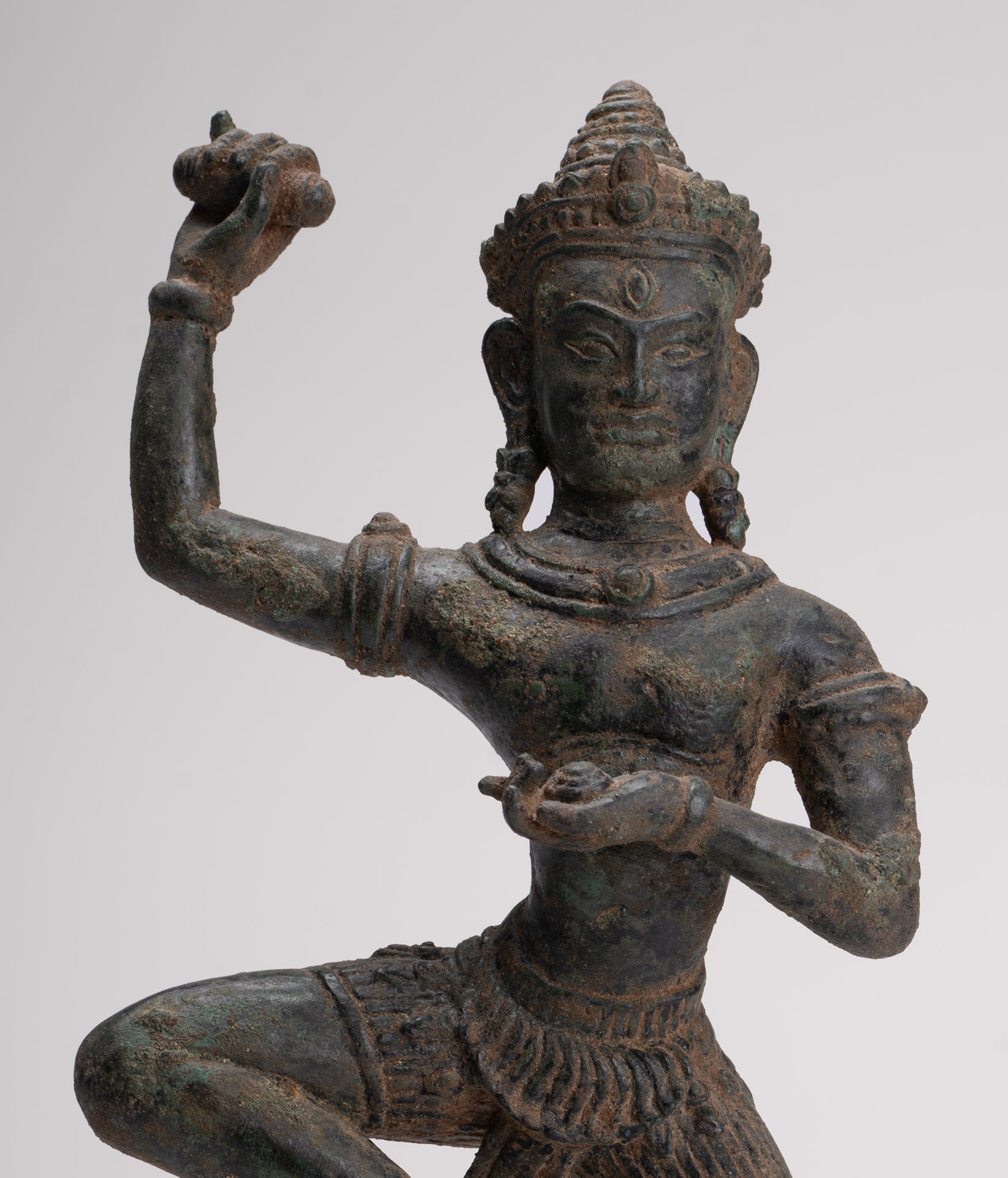 Antique Khmer Style Angkor Wat Bronze Dancing Apsara or Angel - 29cm/12"