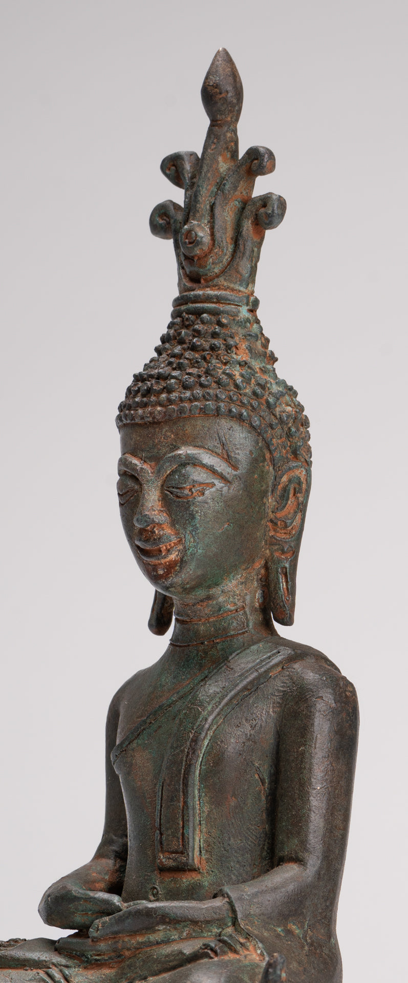 Buddha Statue - Seated Antique Laos Style Meditation Buddha Statue - 26cm/10"