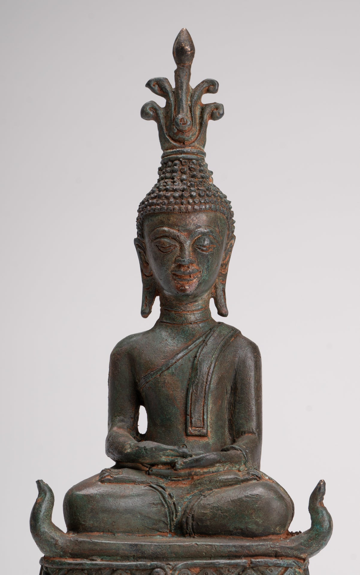 Buddha Statue - Seated Antique Laos Style Meditation Buddha Statue - 26cm/10"