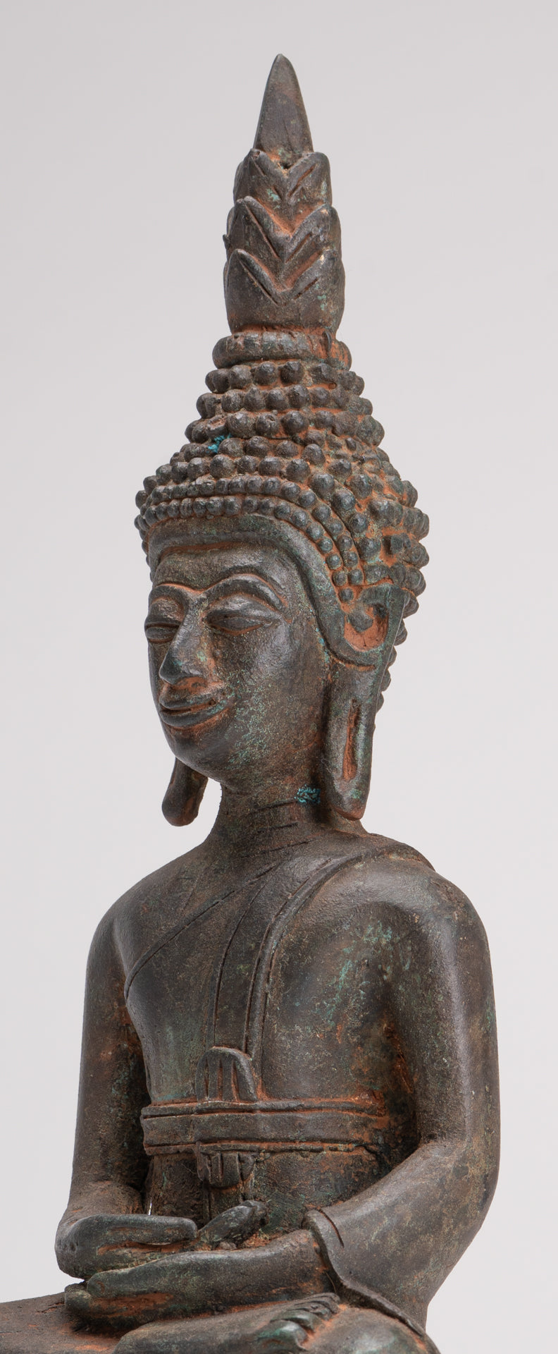 Buddha Statue - Seated Antique Laos Style Meditation Buddha Statue - 31cm/12"