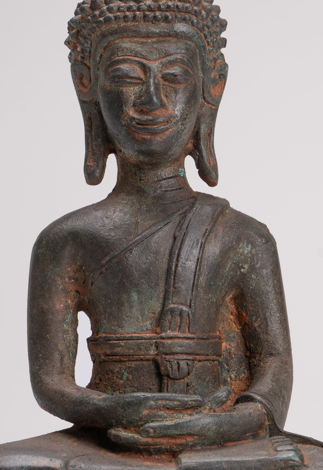 Buddha Statue - Seated Antique Laos Style Meditation Buddha Statue - 31cm/12"