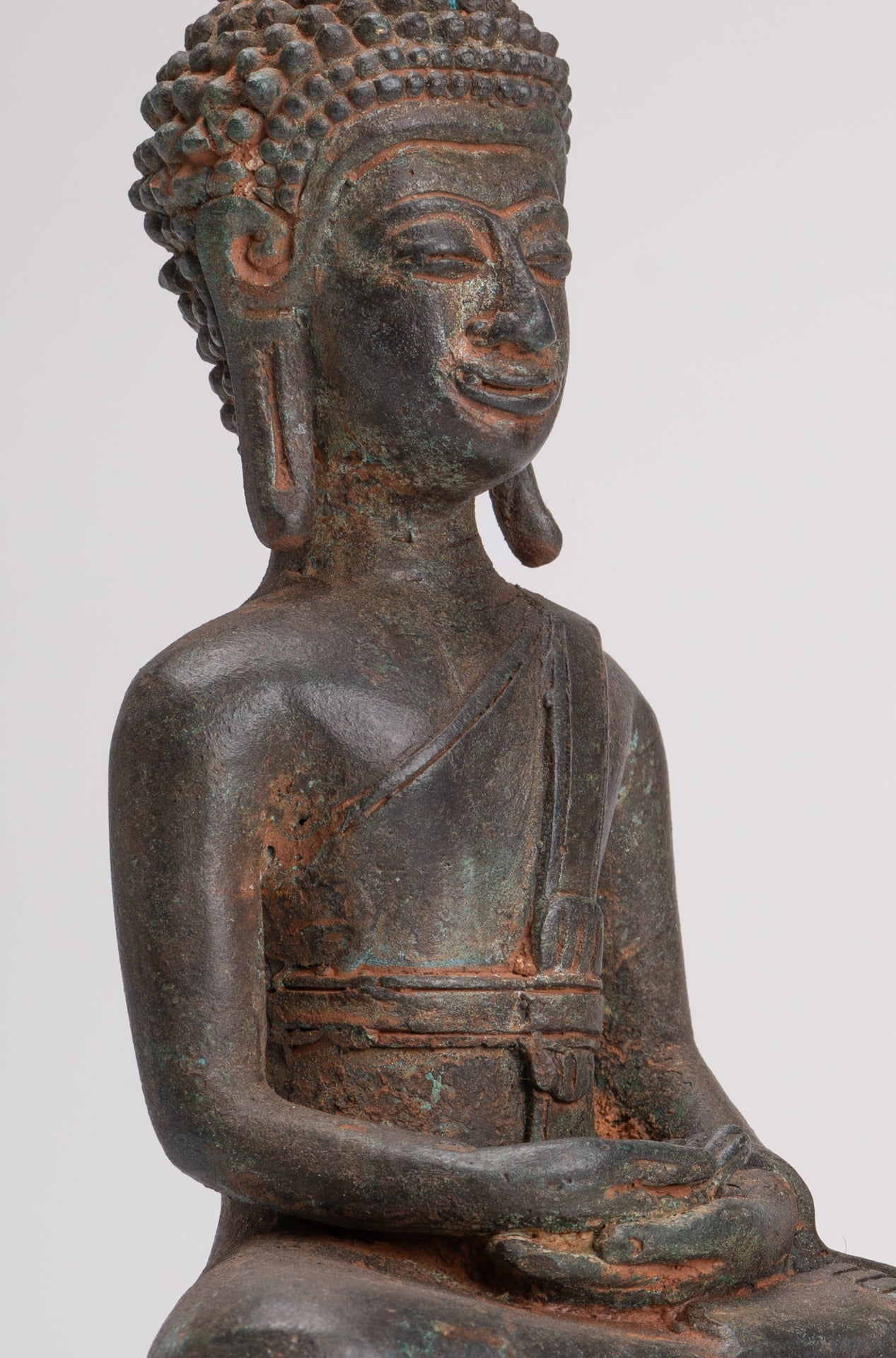 Buddha Statue - Seated Antique Laos Style Meditation Buddha Statue - 31cm/12"