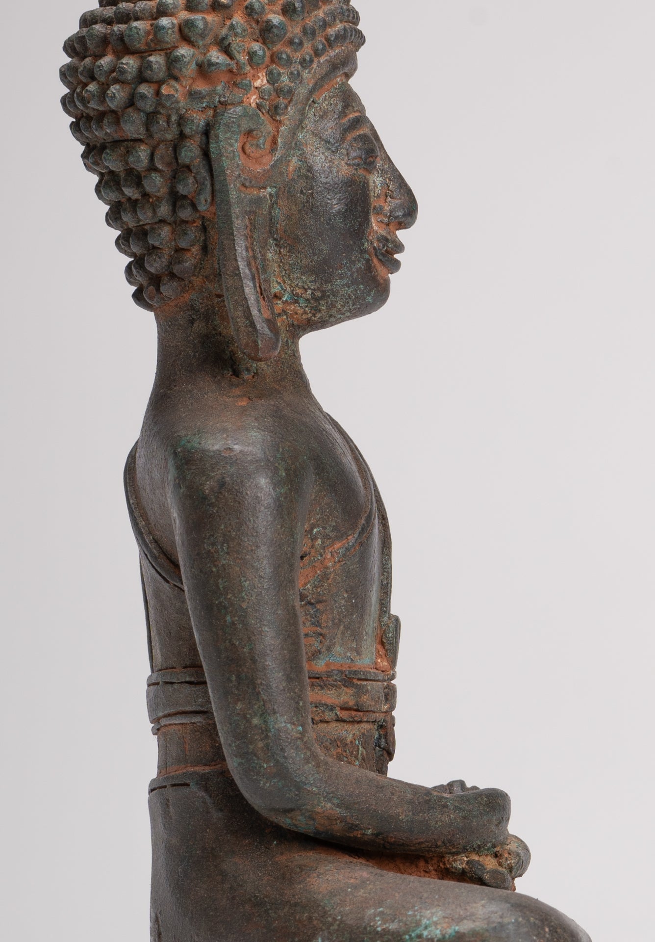 Buddha Statue - Seated Antique Laos Style Meditation Buddha Statue - 31cm/12"