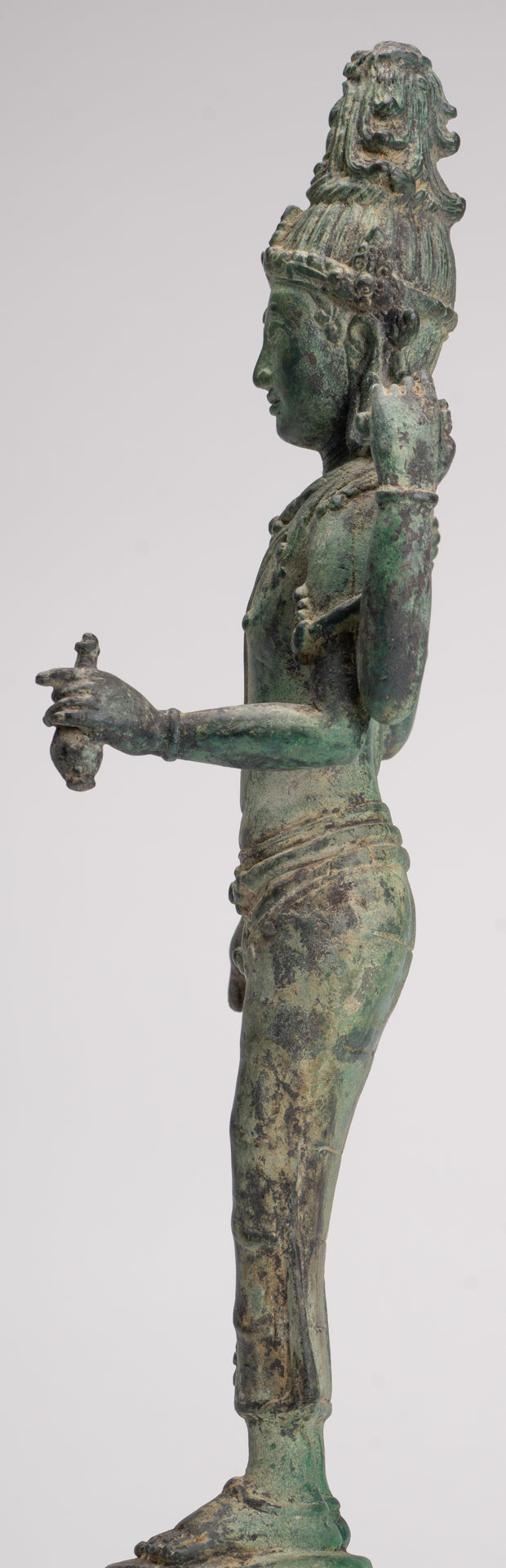 Lokeshvara - Antique Khmer Style Standing Bronze Lokeshvara Statue - 35cm/14"