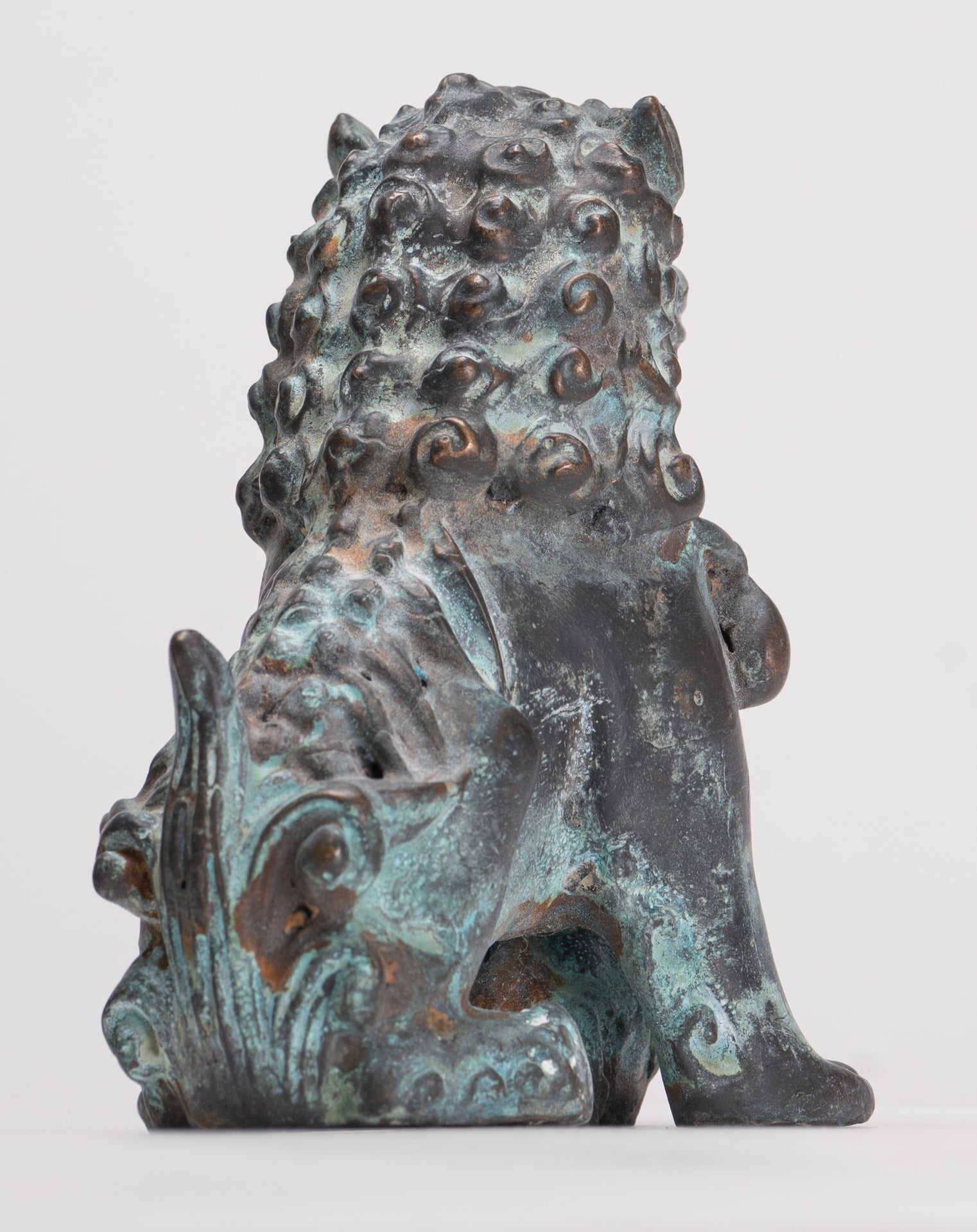 Antique Chinese Style Temple Guardian Lions Shishi Lions Foo Dogs Imperial Lions (Pair) - 10.5cm/4"