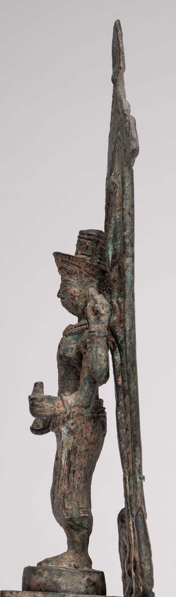 Antique Lopburi Style Thai Bronze Enthroned Vishnu Statue - 40cm/16"