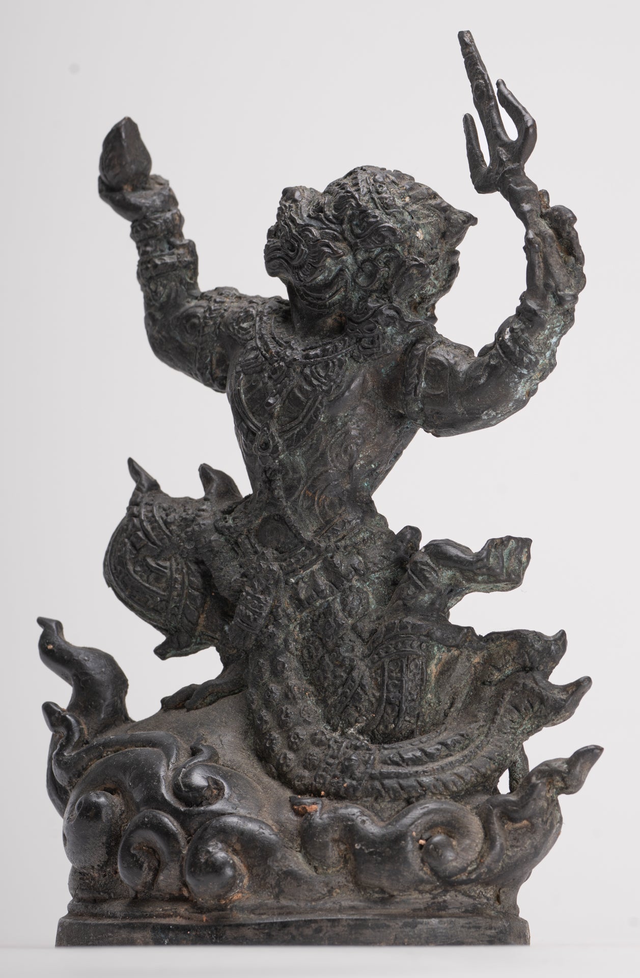 Antique Thai Style Bayon Hindu God Hanuman Statue - 23cm/9" Tall