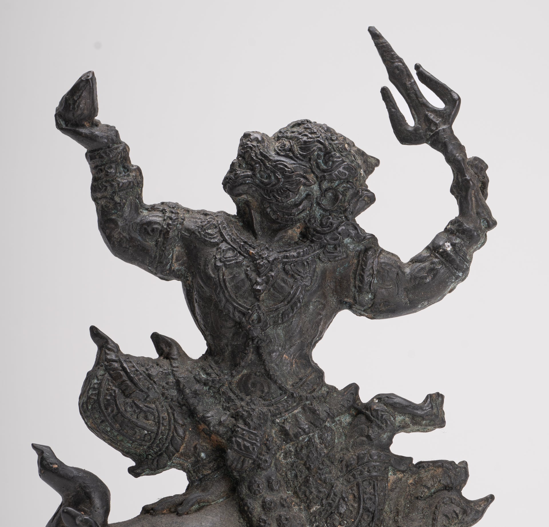 Antique Thai Style Bayon Hindu God Hanuman Statue - 23cm/9" Tall