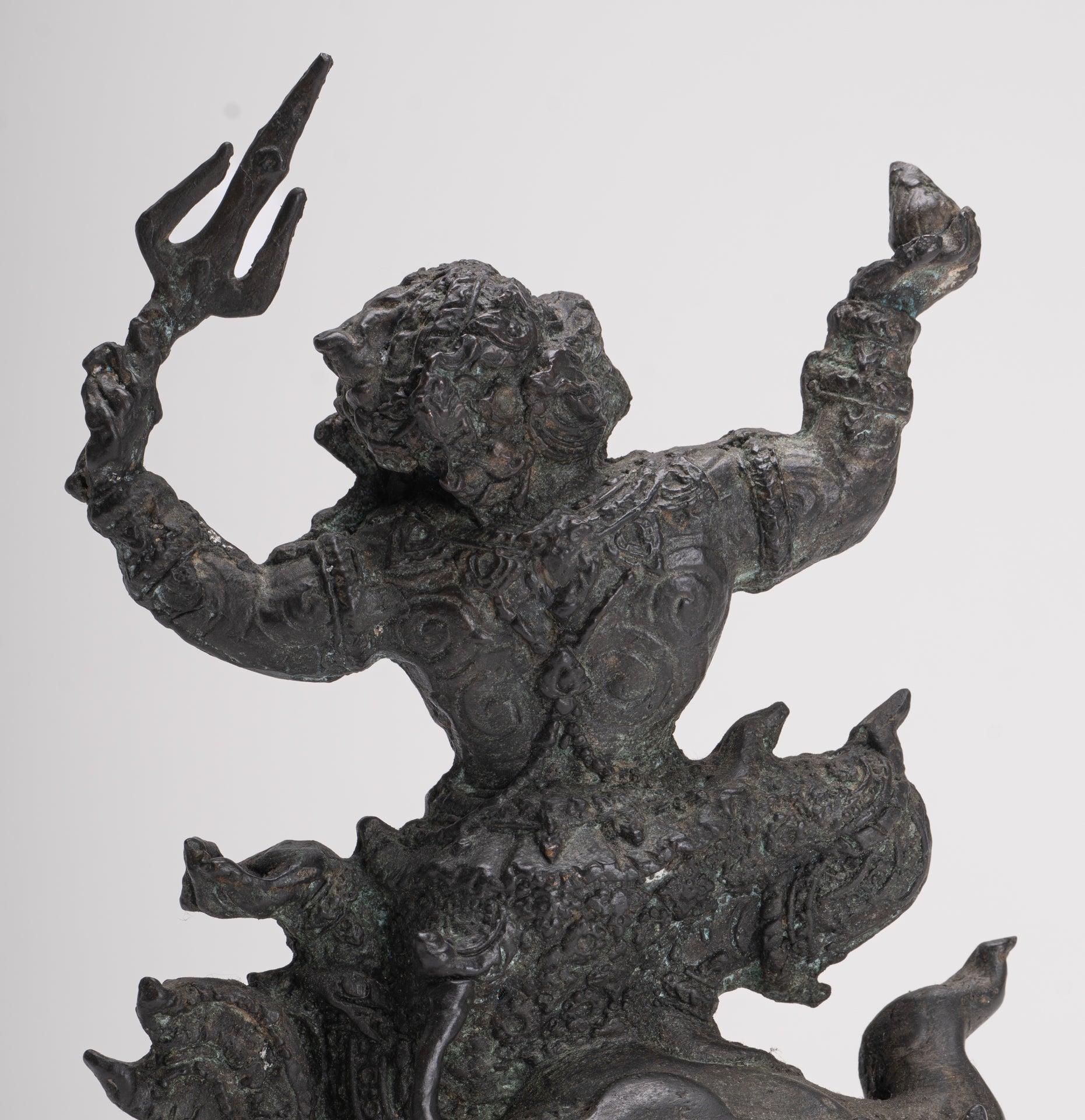 Antique Thai Style Bayon Hindu God Hanuman Statue - 23cm/9" Tall