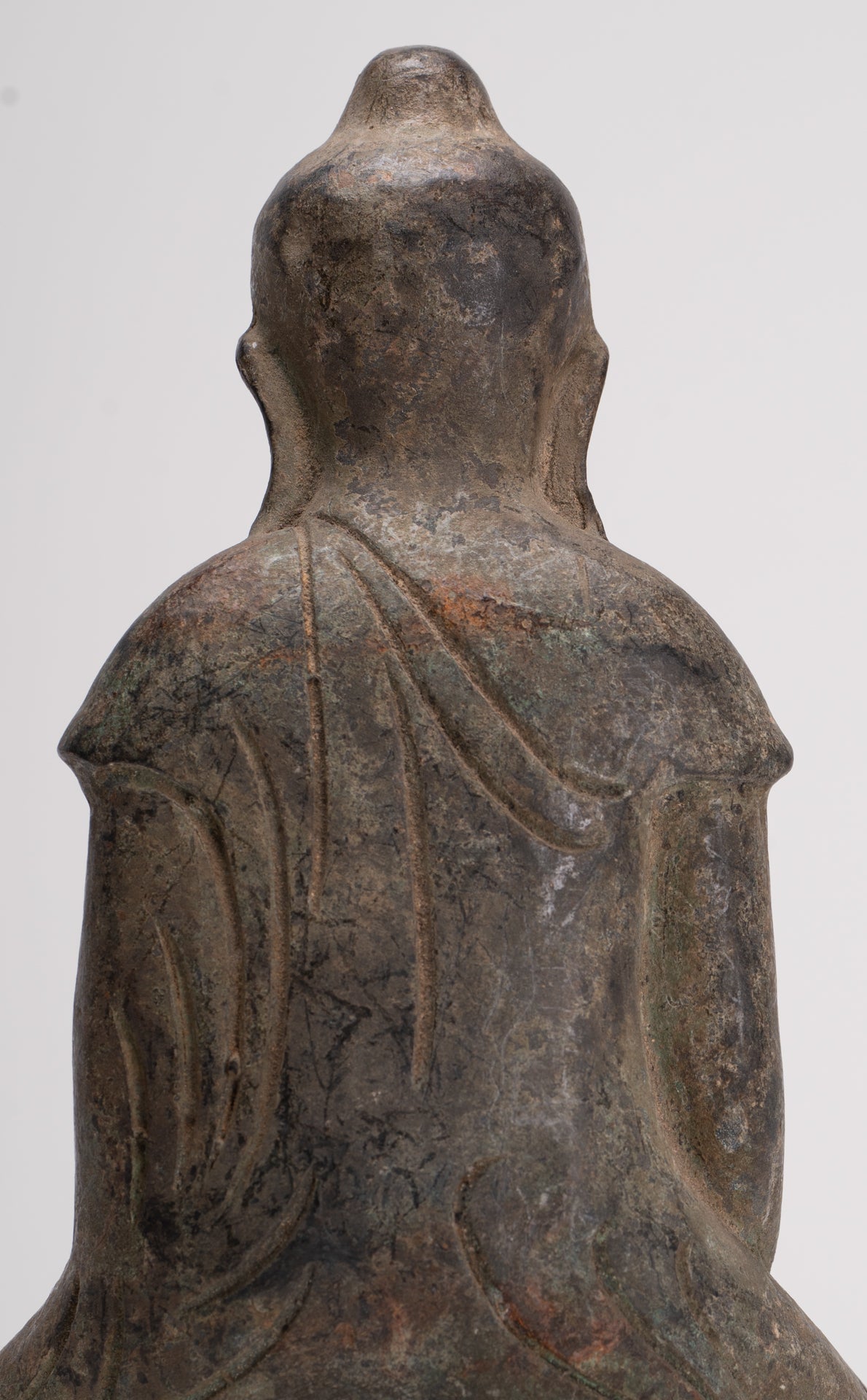 Buddha Statue - Antique Japanese Style Seated Bronze Enlightenment Buddha Statue - 23cm/9"