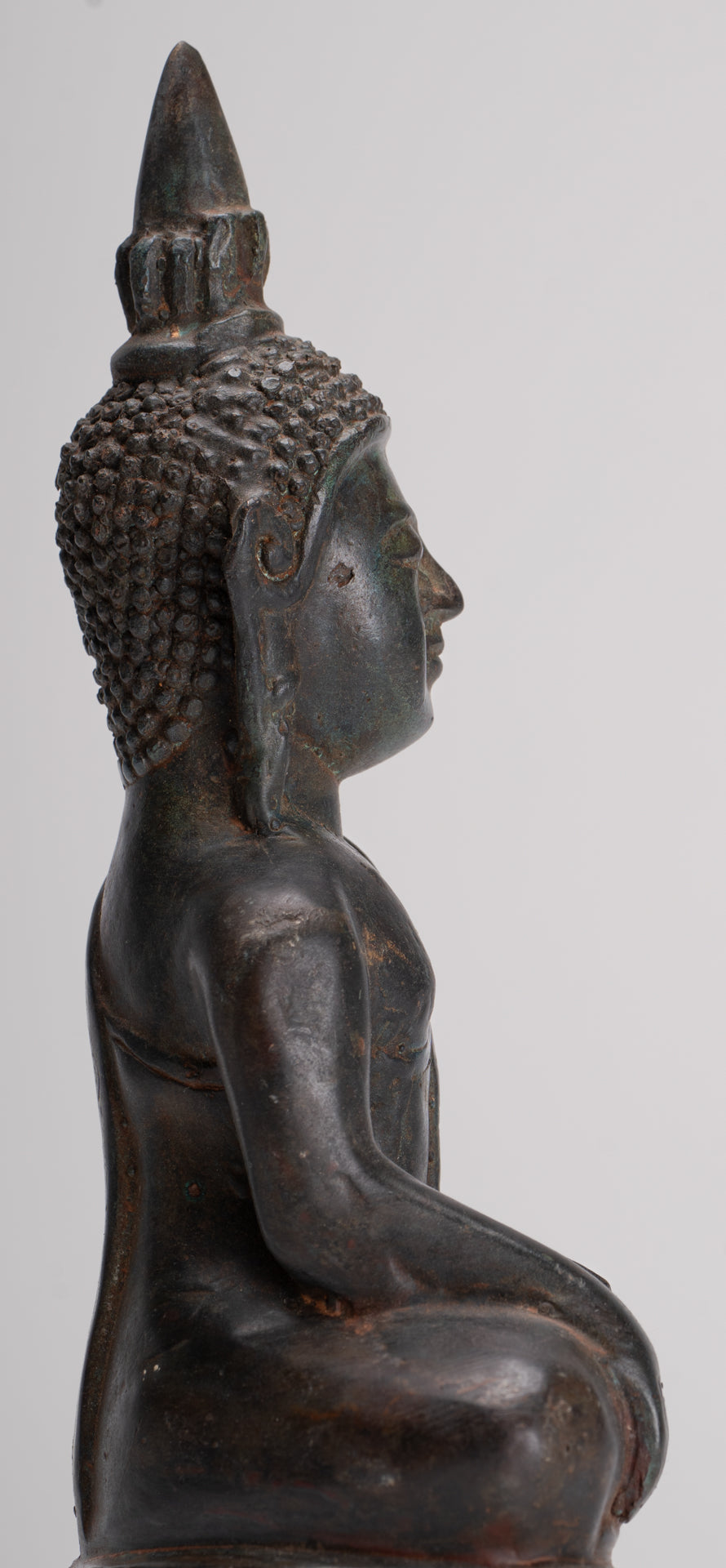 Buddha Statue - Antique Laos Style Bronze Enlightenment Buddha Statue - 21cm/8"