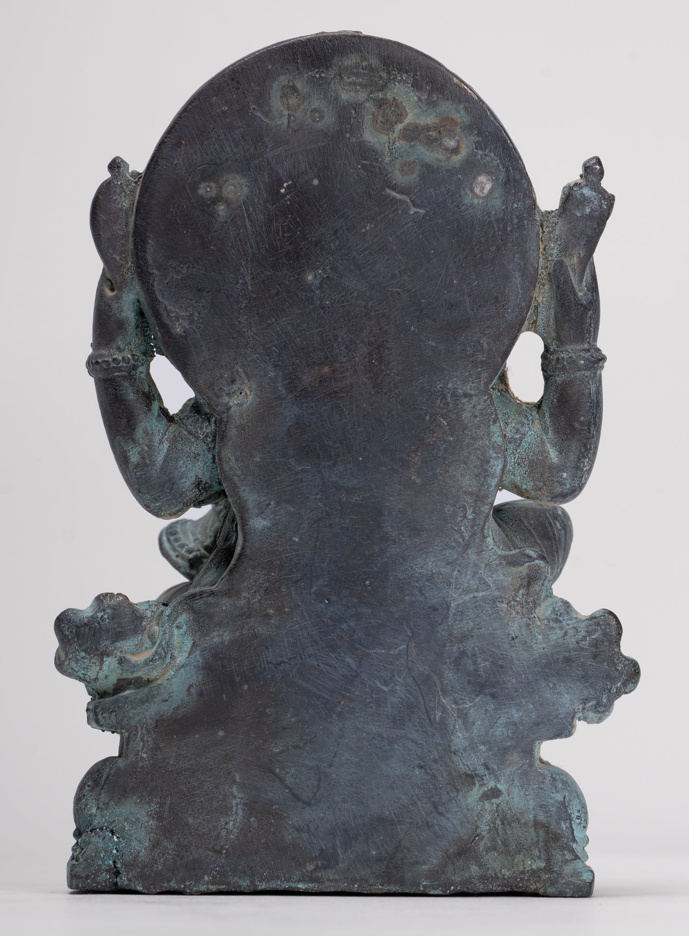 Ganesh - Antique Thai Style Bronze Seated Ganesh Statue  - 15.5cm/6"