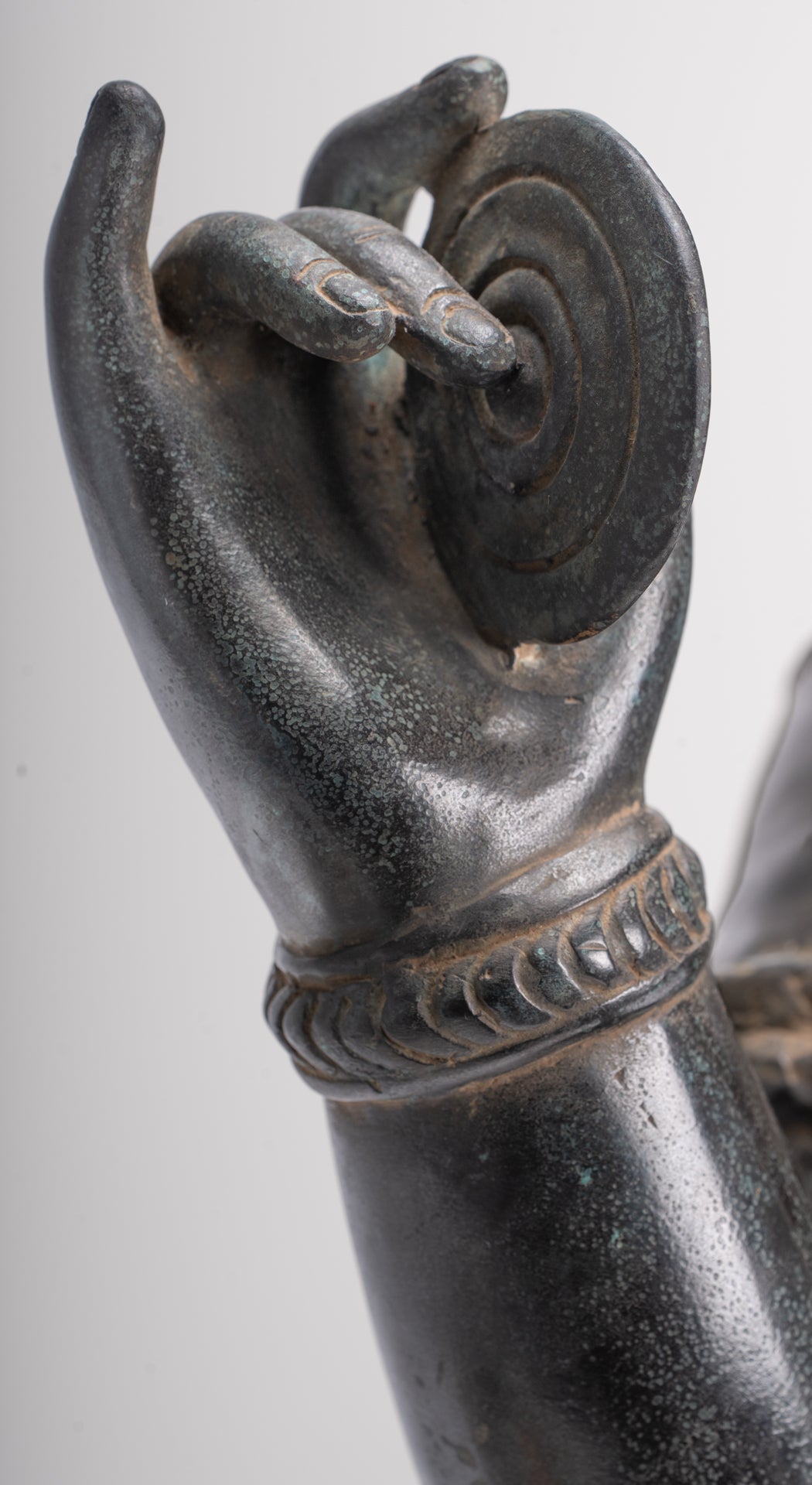 Large Ganesha Statue - Antique Khmer Style Angkor Wat Bronze Seated Four Arm Ganesh Statue - 56cm/22"