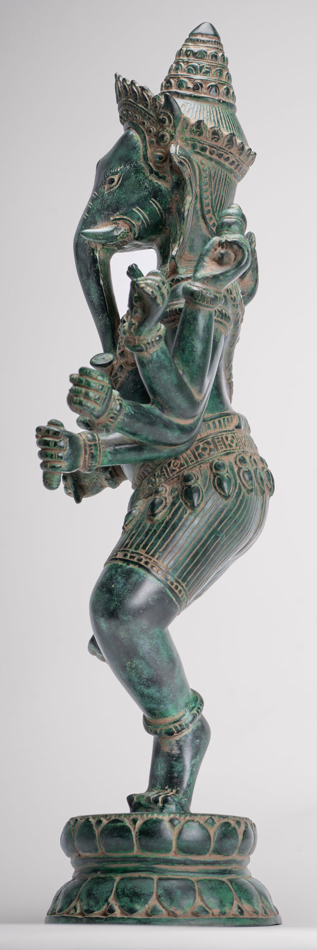 Ganesha Statue - Antique Khmer Style Bronze Dancing Ganesh Statue - 50cm/20"