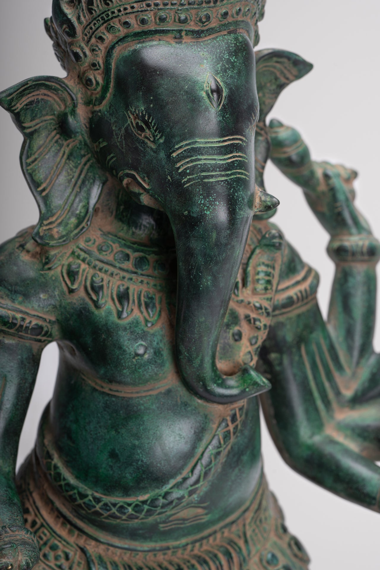 Ganesha Statue - Antique Khmer Style Bronze Dancing Ganesh Statue - 50cm/20"