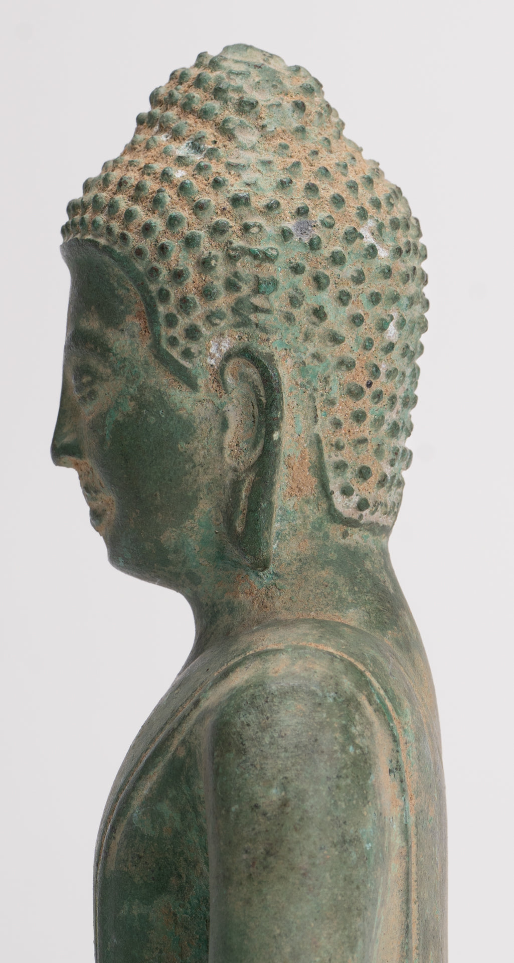 Buddha Statue - Antique Khmer Style Seated Meditation Buddha Statue - 18cm/7"