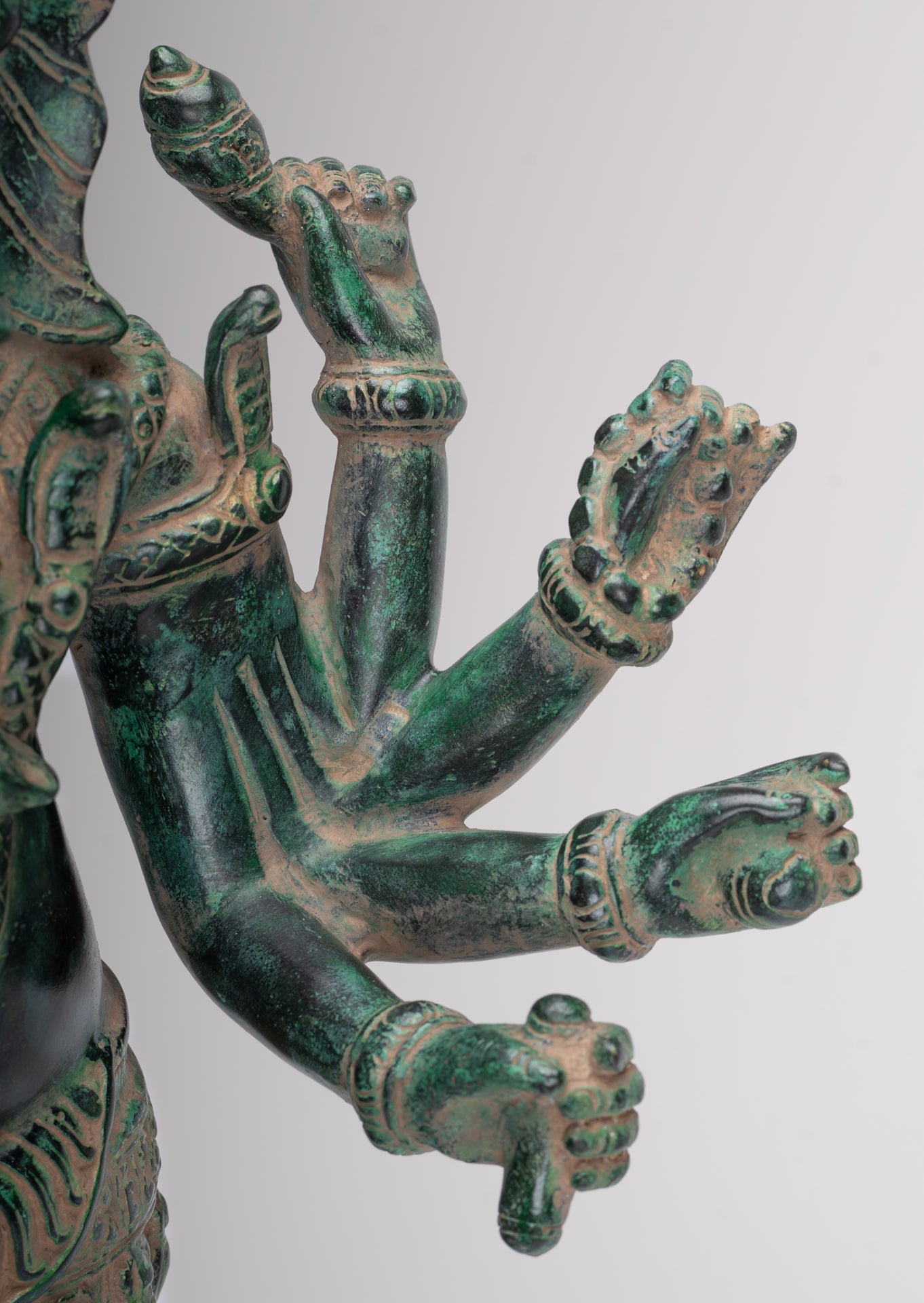 Ganesha Statue - Antique Khmer Style Bronze Angkor Wat Ganesha Statue on Yoni - 55cm/22"