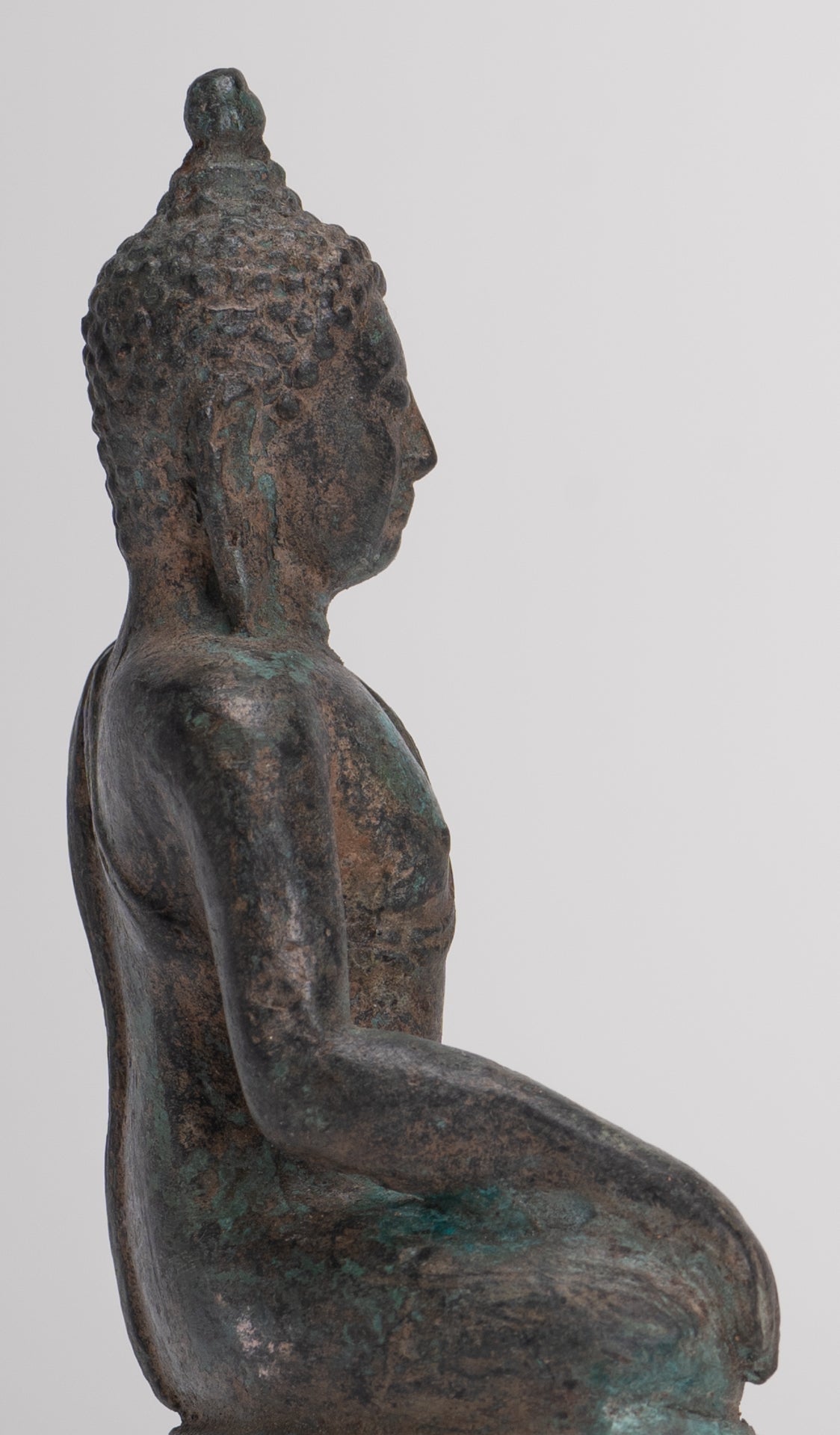 Buddha Statue - Antique Thai Style Bronze Chiang Saen Enlightenment Buddha Statue - 10.5cm/4"