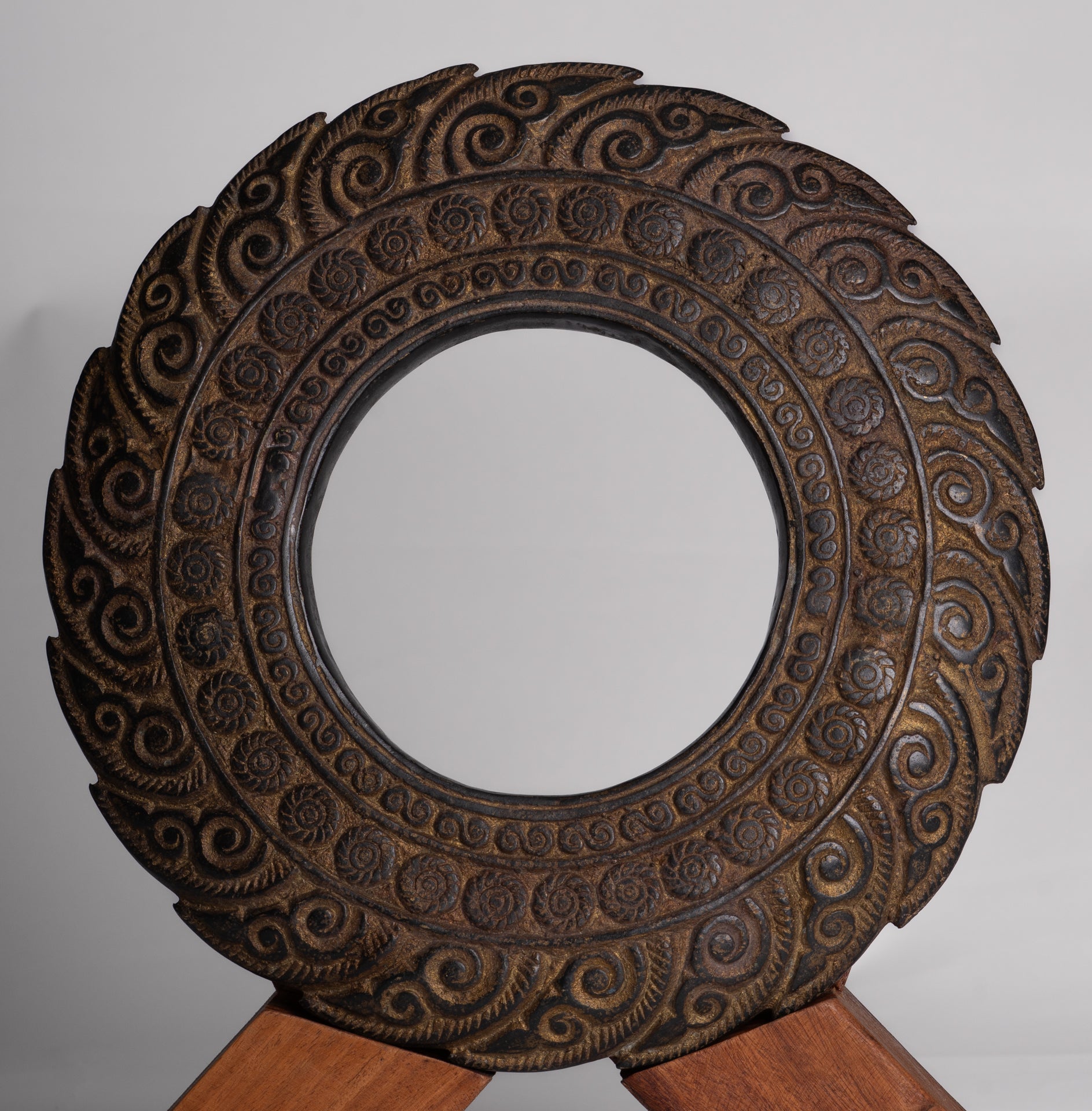 Antique Khmer Style Bronze Vishnu Discus or Chakra - 33cm/13"