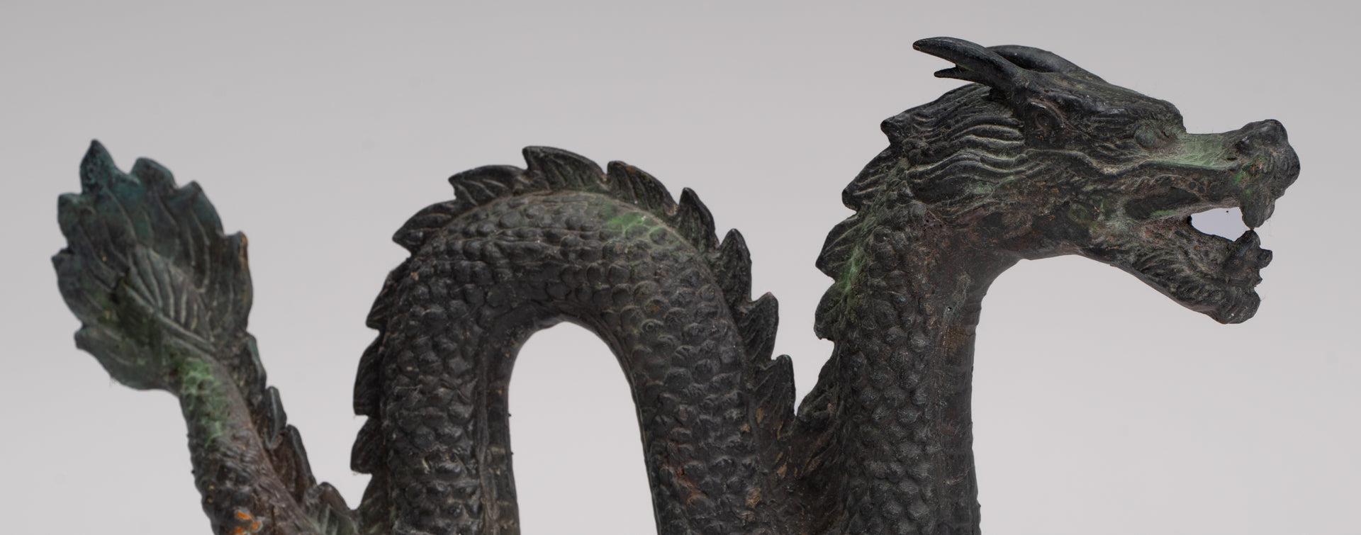 Antique Chinese Style Bronze Dragon Statue - 16cm/6"