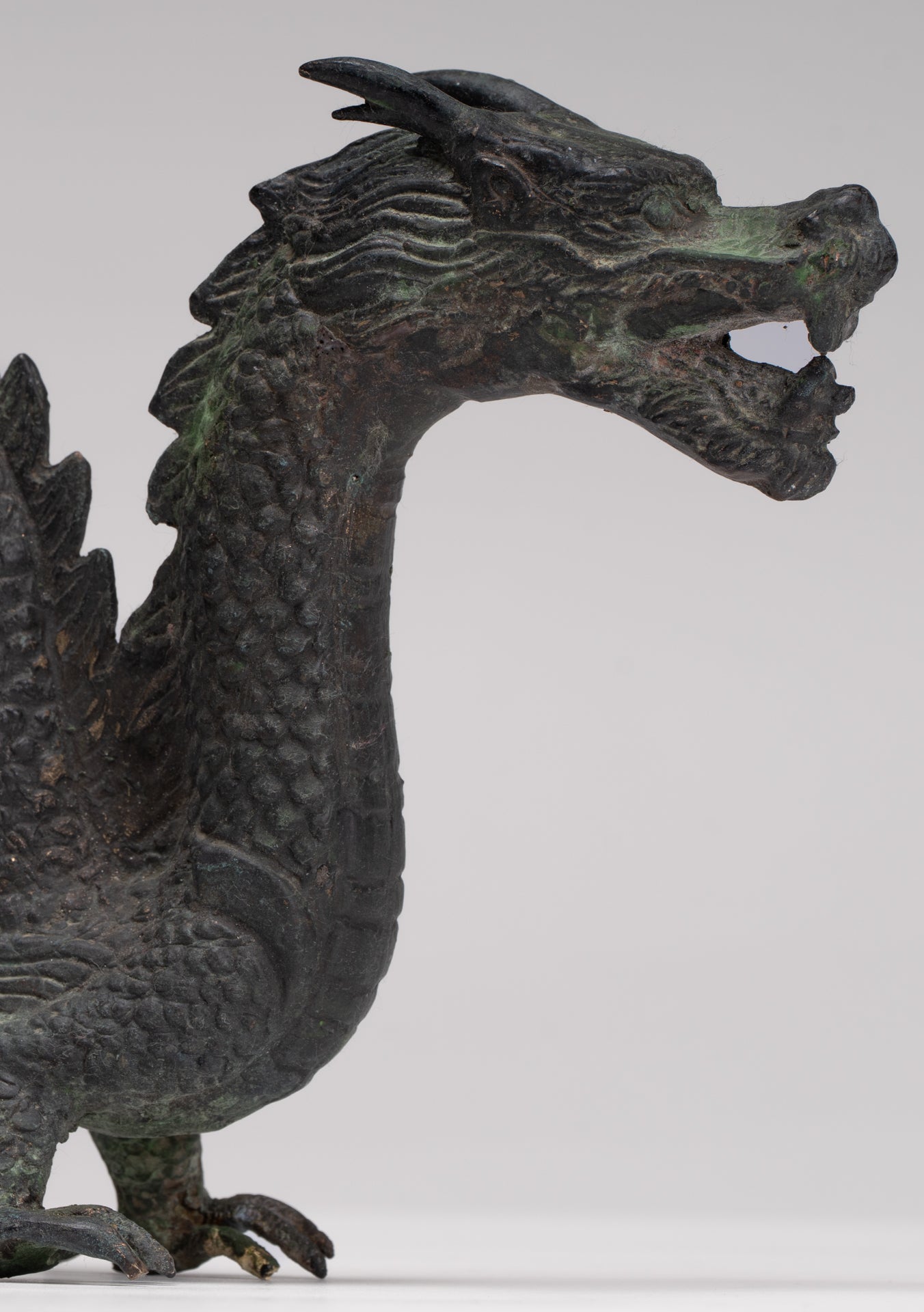 Antique Chinese Style Bronze Dragon Statue - 16cm/6"