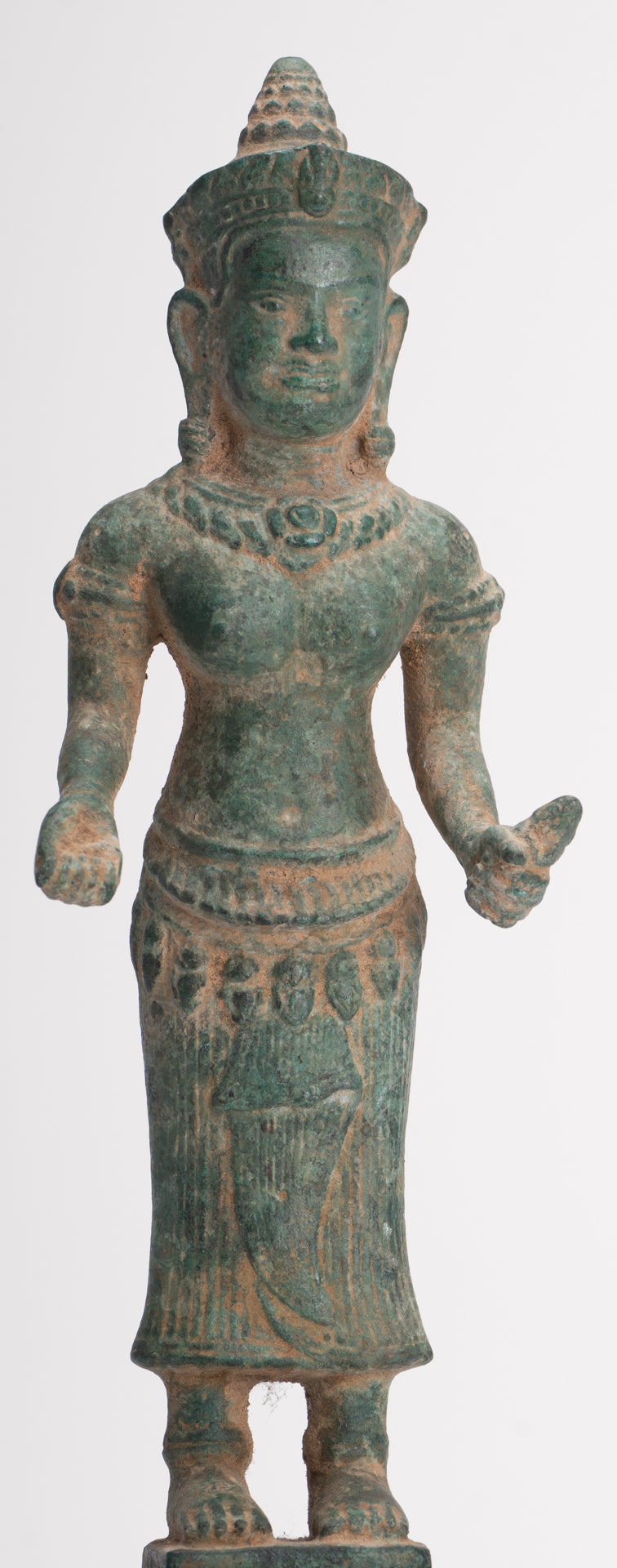 Lakshmi Statue - Antique Khmer Style Bayon Lakshmi Statue / Devi Consort of Vishnu - 27.5cm/11"