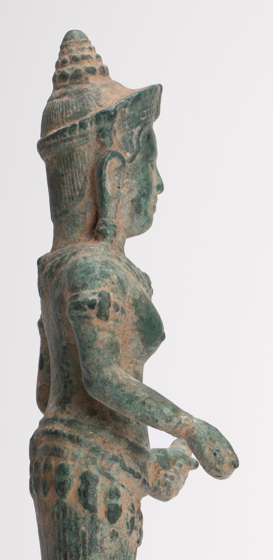 Lakshmi Statue - Antique Khmer Style Bayon Lakshmi Statue / Devi Consort of Vishnu - 27.5cm/11"