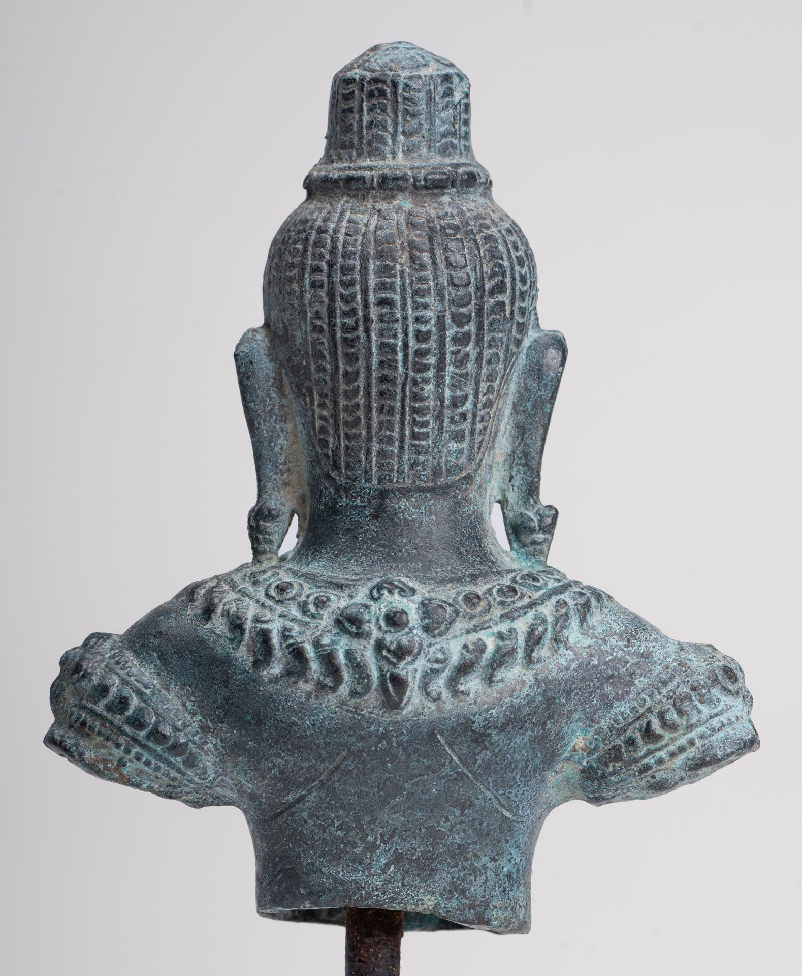 Antique Khmer Style Bronze Angkor Wat Style Lokeshvara Statue - 19cm/8"