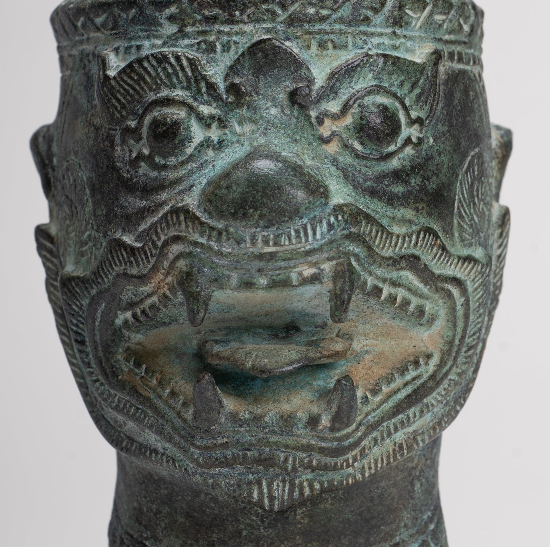 Antique Khmer Style Standing Bayon Hindu God Hanuman Statue - 17cm/7" Tall