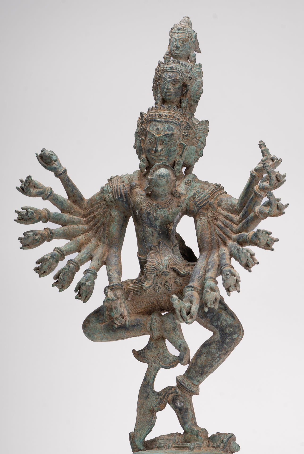 Antique Khmer Style Standing Bronze Tantric Hevajra & Nairatmya Statue - 48cm/19" Tall