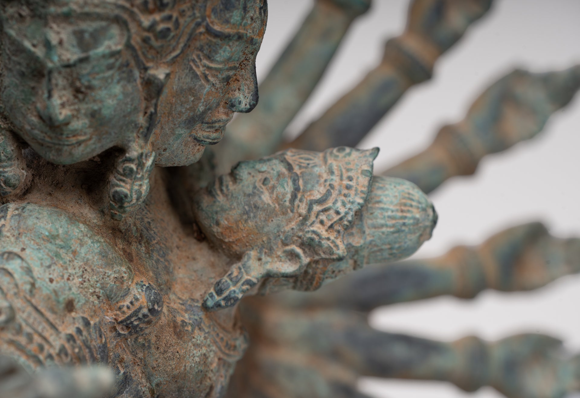 Antique Khmer Style Standing Bronze Tantric Hevajra & Nairatmya Statue - 48cm/19" Tall