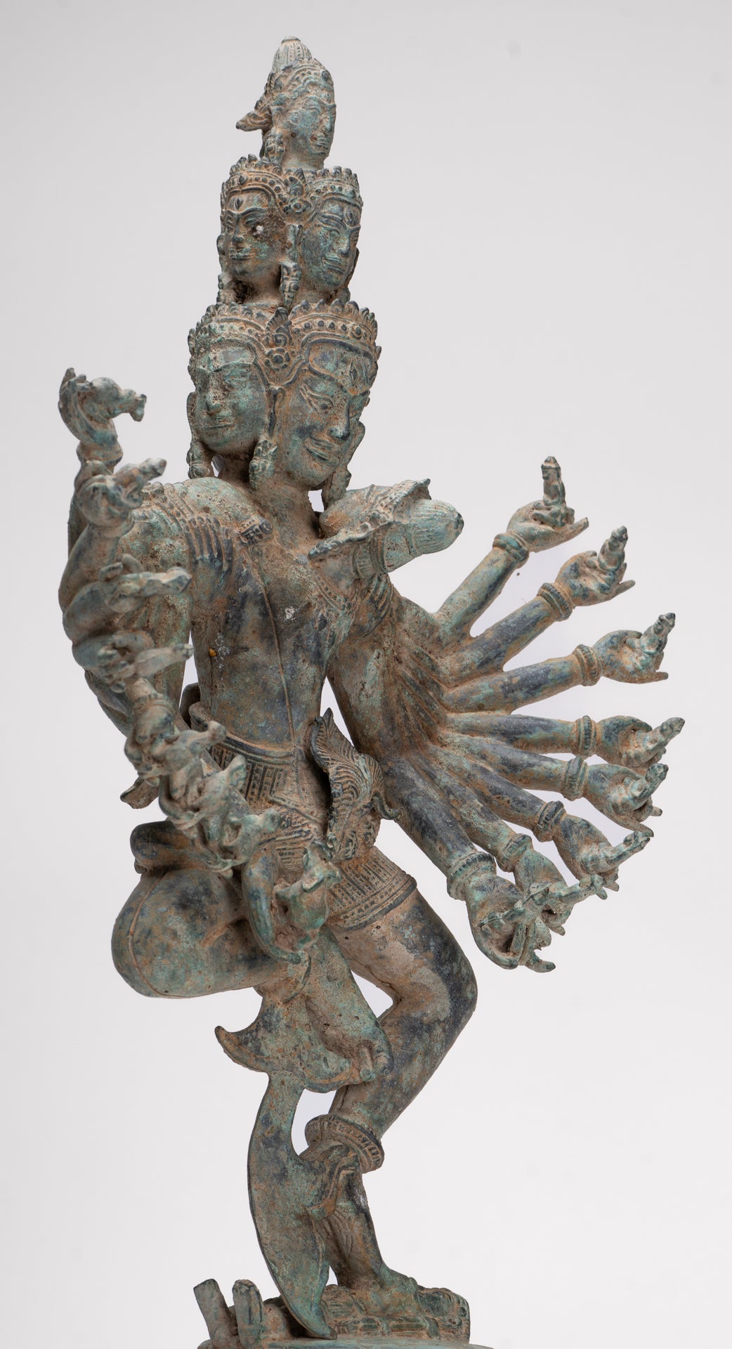 Antique Khmer Style Standing Bronze Tantric Hevajra & Nairatmya Statue - 48cm/19" Tall