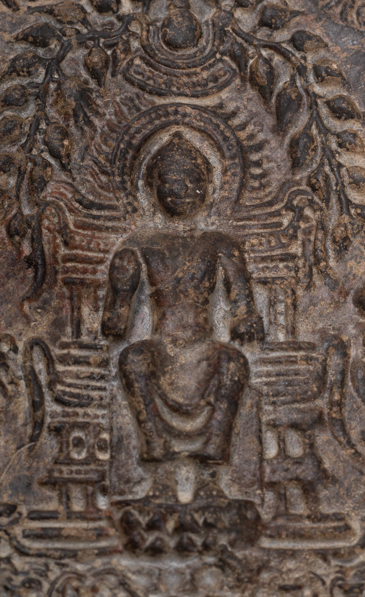 Votive Panel - Antique Thai Style Bronze Preaching Buddha Votive Panel - 12cm/5"